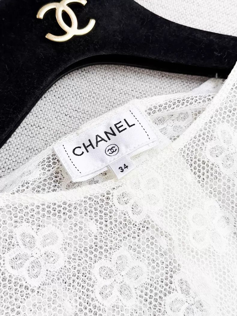 Chanel Chanel Camelia lace dress long skirt Size XXS / US 00 / IT 34 - 4 Thumbnail