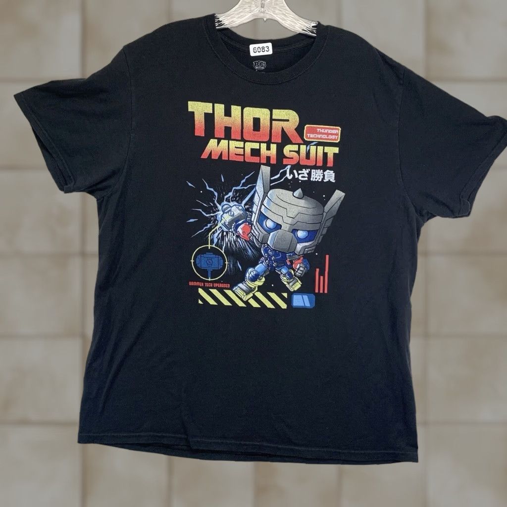 Vintage Funko Pop Shirt XL Black Thor Mech Suit Thunder Technology Graphic Tee Marvel Comics Unisex Adults Crew Neck Short Sleeve Limited Edition Size US XL / EU 56 / 4 - 1 Thumbnail