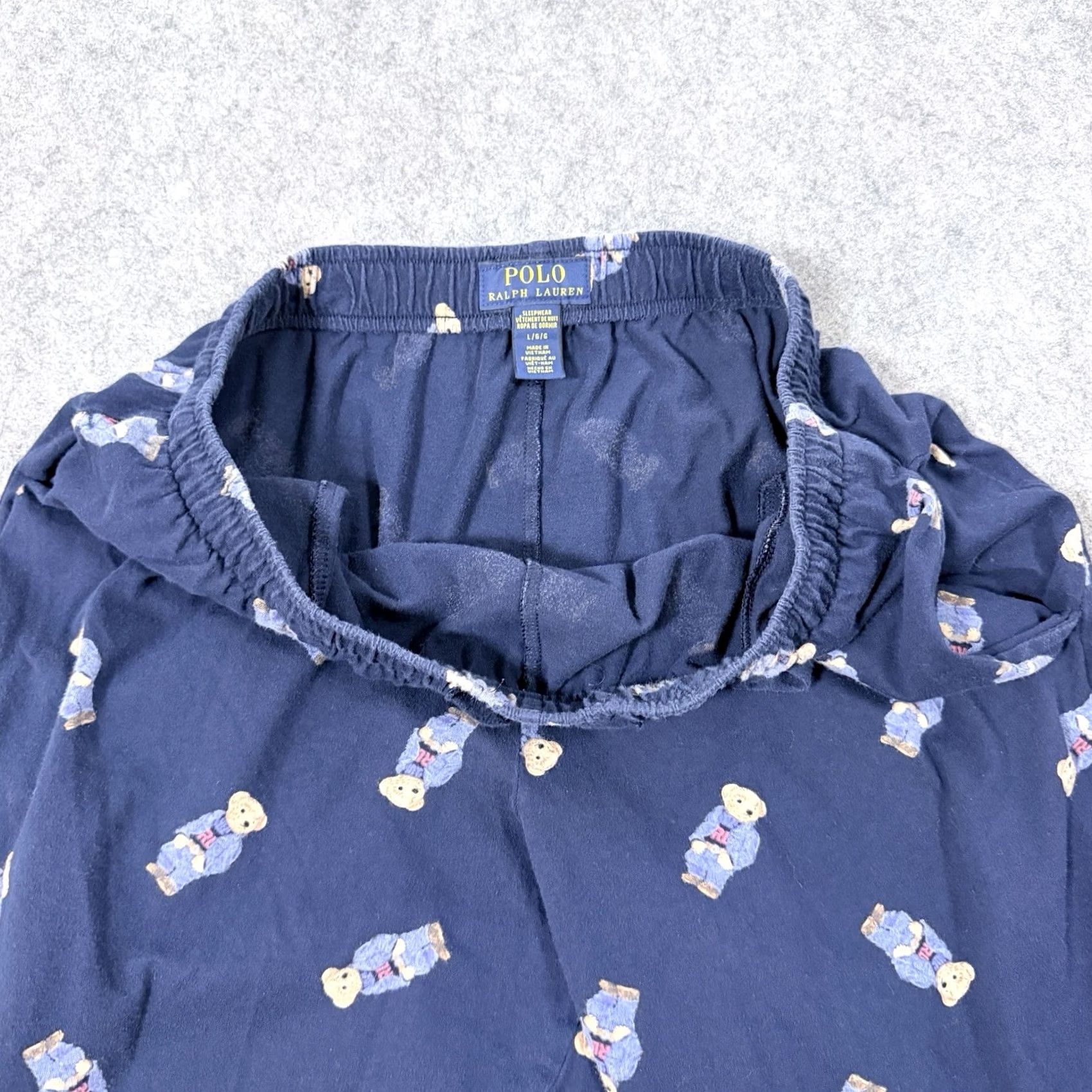 Polo Ralph Lauren Polo Ralph Lauren Bear Pajama Joggers Mens Size Large Navy Blue (Actual 30x29) Blue 90s Logo Sleepwear Size US L / EU 52-54 / 3 - 5 Thumbnail