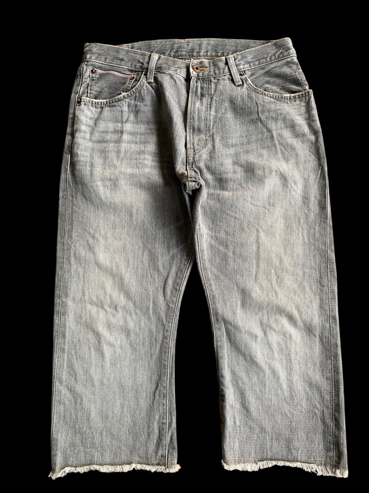 If Six Was Nine VINTAGE EDWIN 505S SELVEDGE FADED DISTRESSED SHORT DENIM Size US 32 / EU 48 - 1 Thumbnail