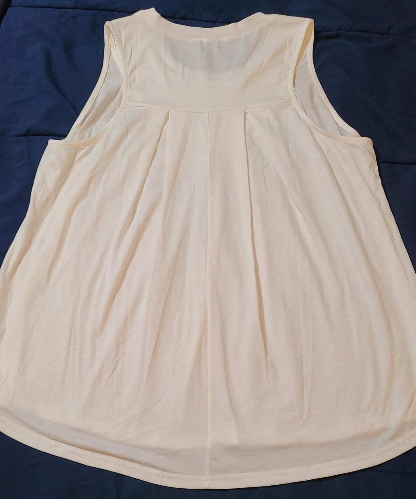 Globe-Trotter TCOT Tank Womens Size XL Loose Fit Flowy Pleated Cami Blouse Size XL / US 12-14 / IT 48-50 - 3 Thumbnail