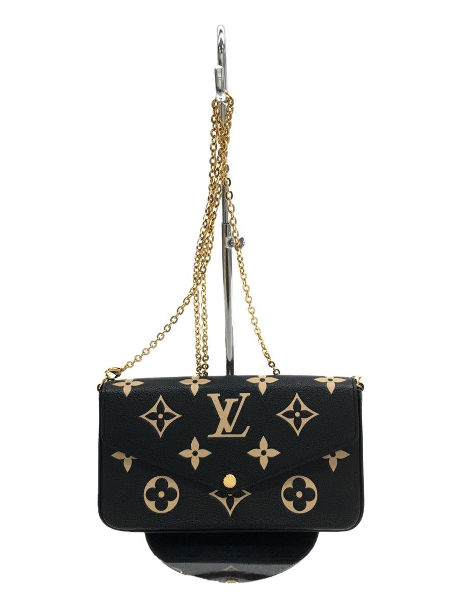 LOUIS VUITTON Volga Monogram Empreinte Chain Pochette Bum Bag Black