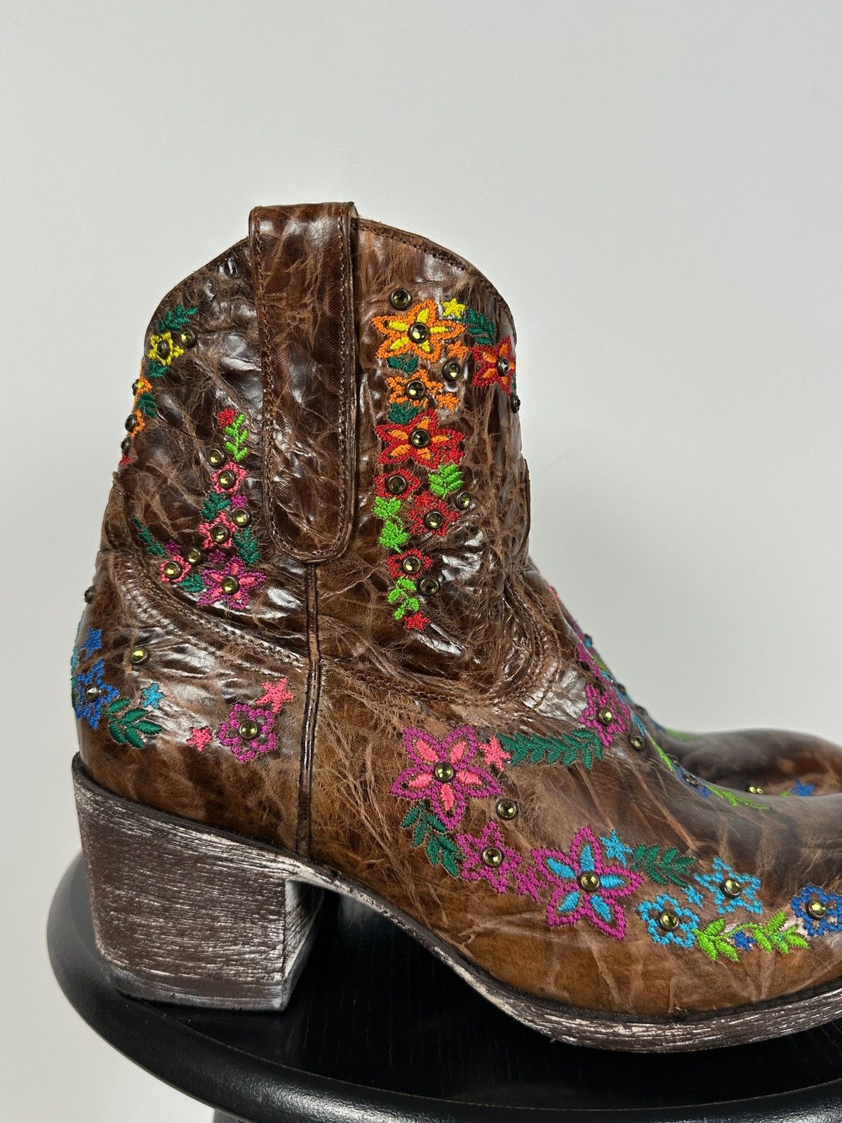 Old Gringo Mexicana Old Gringo Sora Leather Cowboy Floral Ankle Boots Size US 9.5 / IT 39.5 - 14 Thumbnail