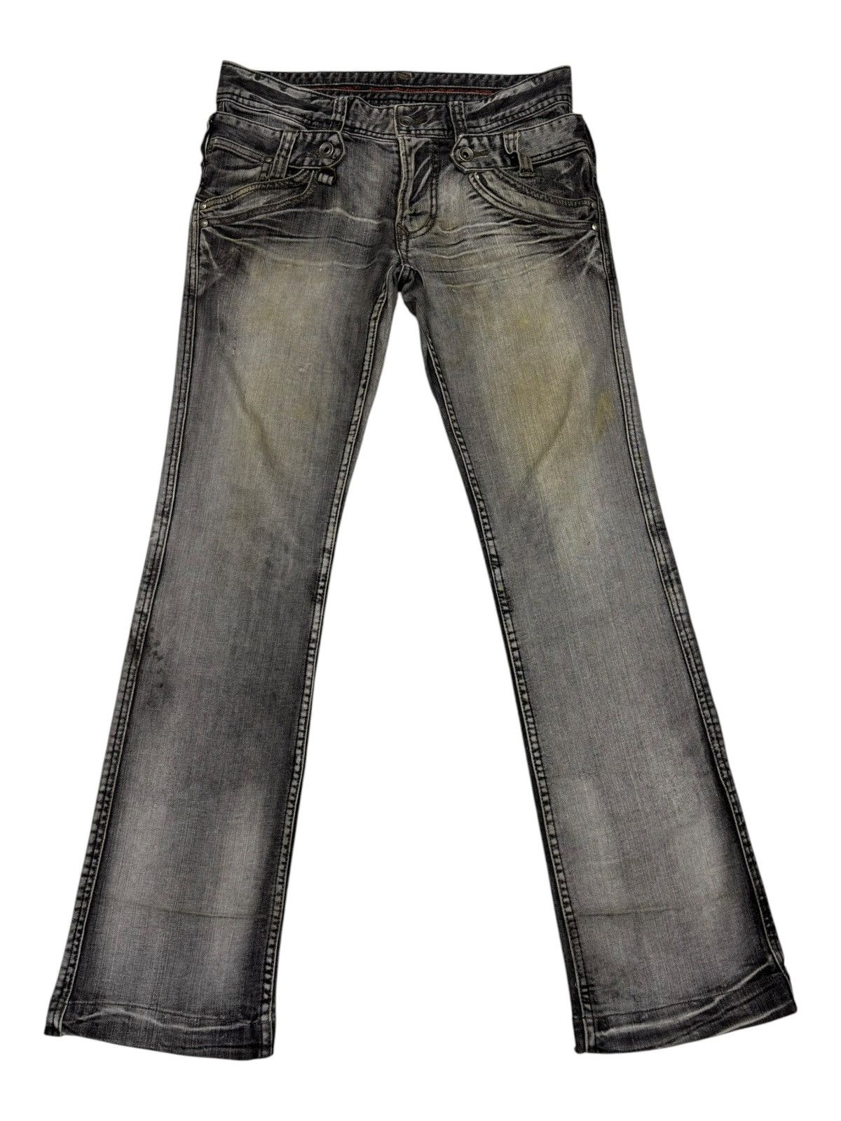 If Six Was Nine Nicole Club For Men Double Waist Slim Flare Jean Black Faded Size US 29 - 8 Thumbnail