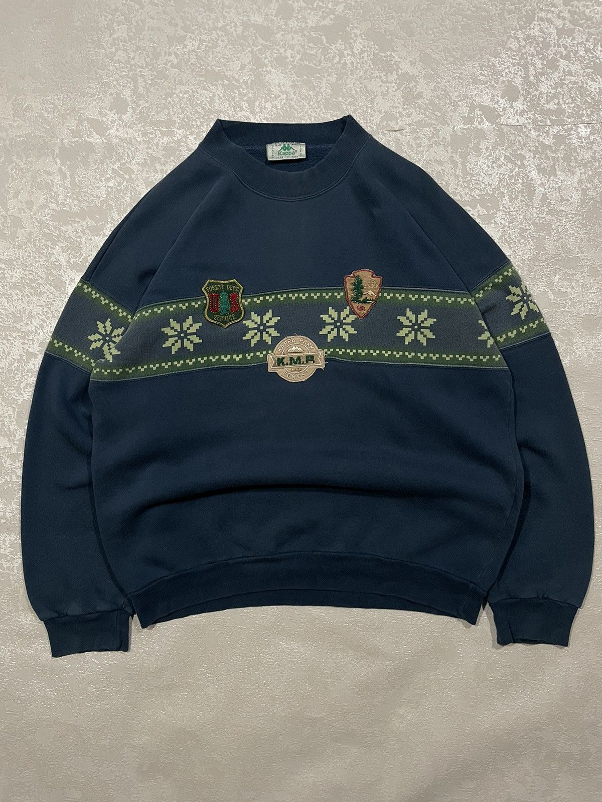 Kappa Vintage 90s Kappa Sweatshirt Forest Patched Rare Size L Size US L / EU 52-54 / 3 - 1 Thumbnail