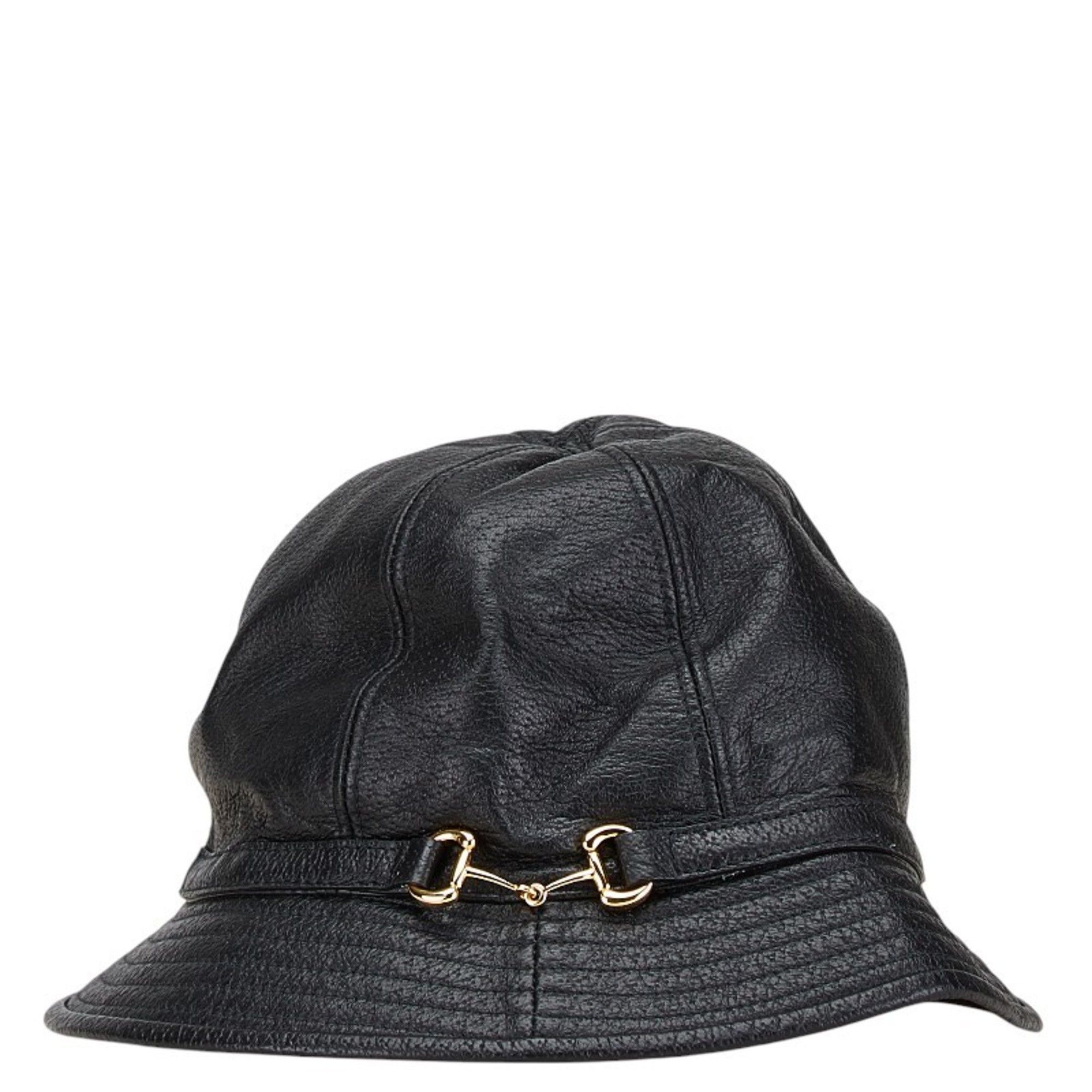 Gucci Gucci Horsebit Bucket Hat Size: S 666600 Black Leather Men's GUCCI Size ONE SIZE - 1 Thumbnail