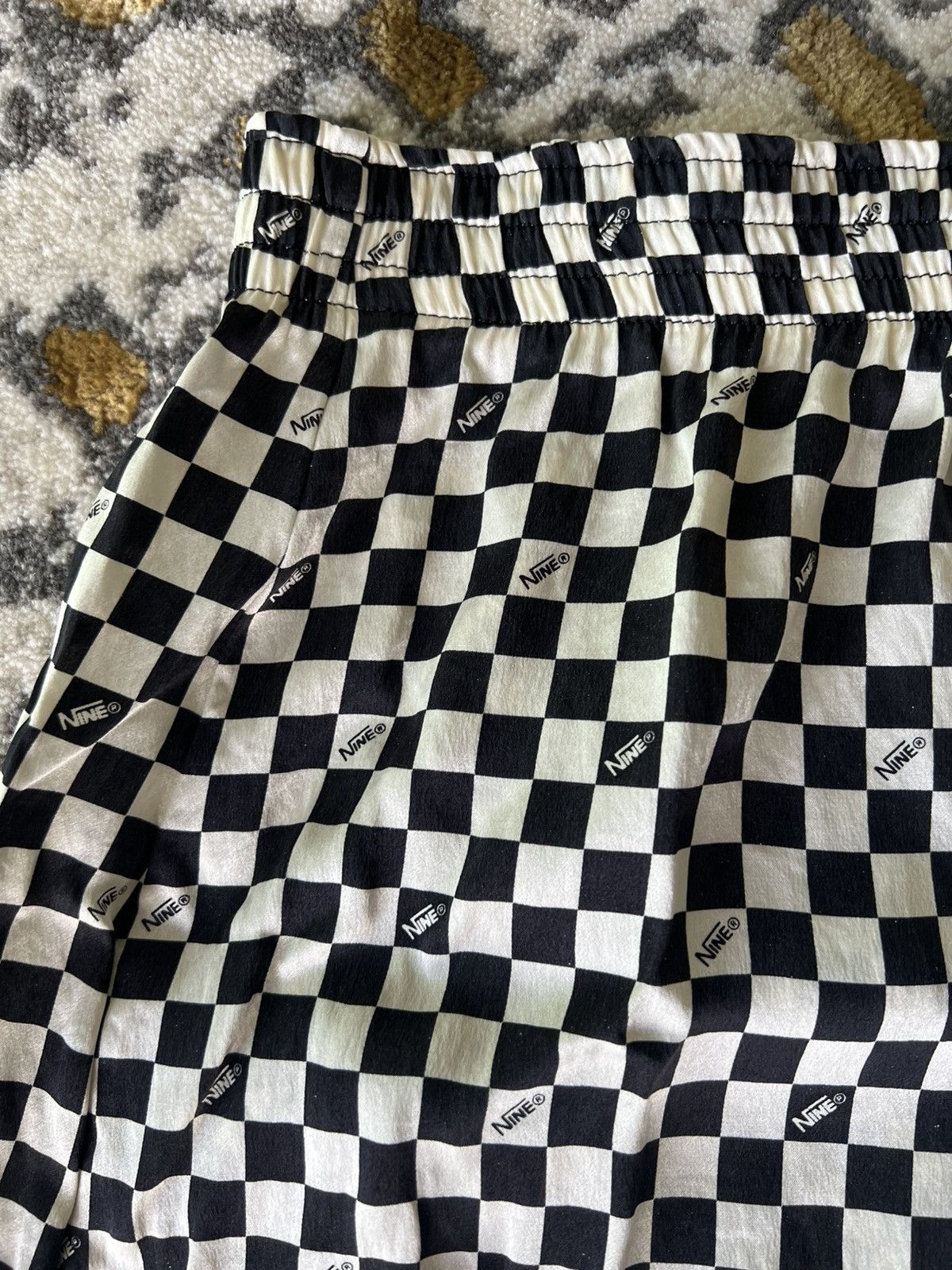 Japanese Brand × Takahiromiyashita The Soloist. Number (N)ine Checkered Silk white black skirt boxer pants Size 32" / US 10 / IT 46 - 6 Thumbnail