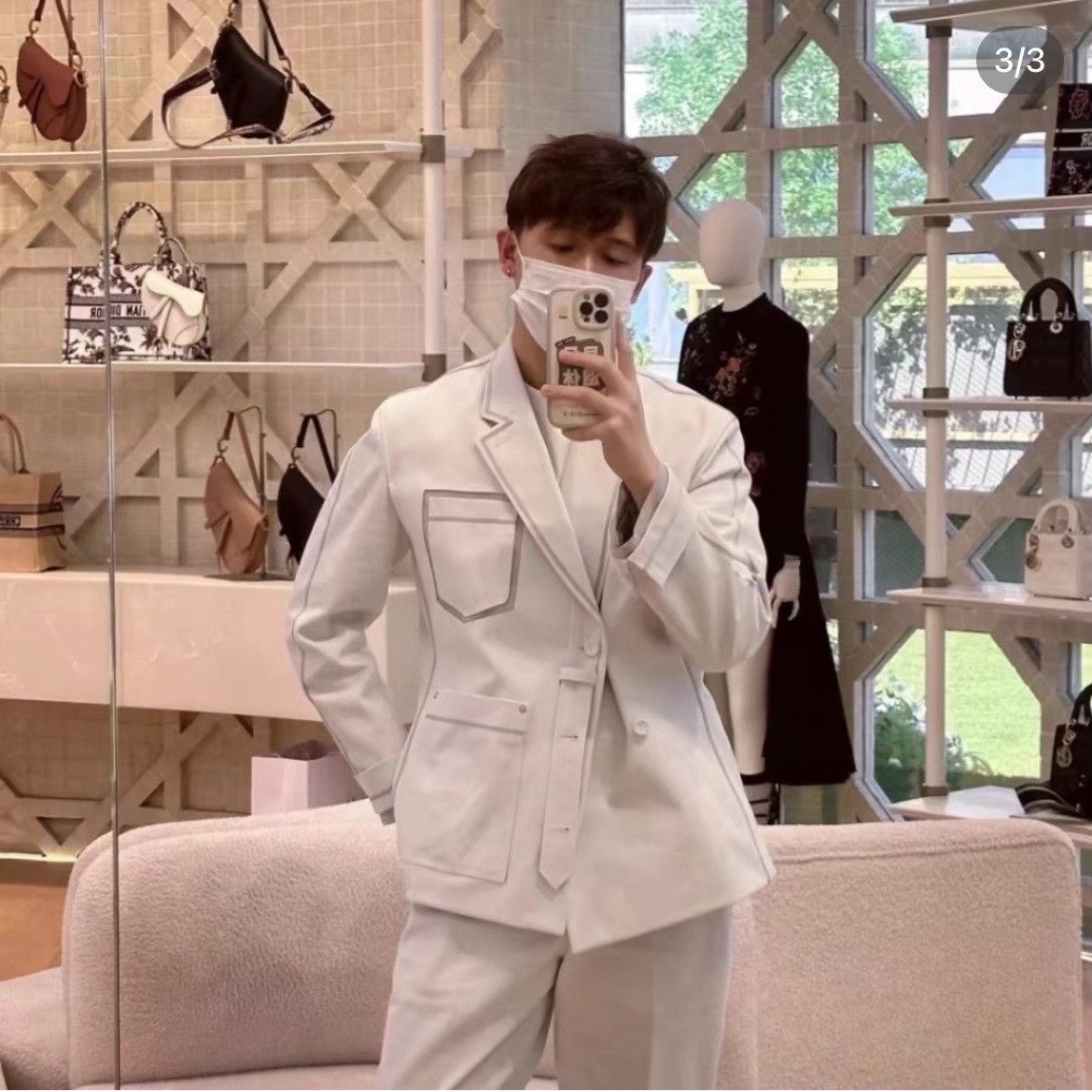 Dior Dior Formal Striped White Jacket it_46 Women Size L / US 10 / IT 46 - 1 Thumbnail
