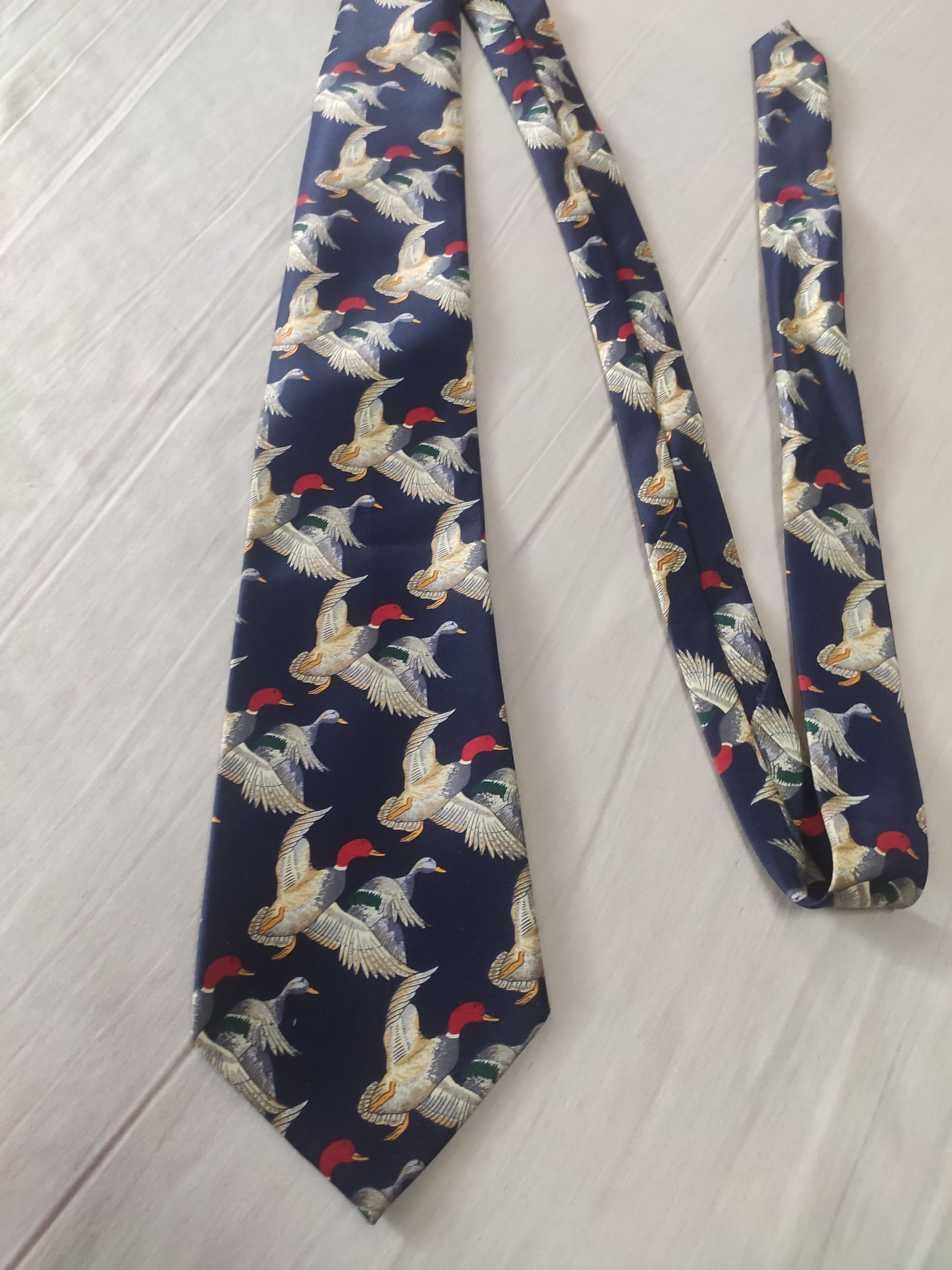 Designer × Vintage RENE CHAGAL Flying Duck's Handmade Necktie / Tie Size ONE SIZE - 2 Thumbnail