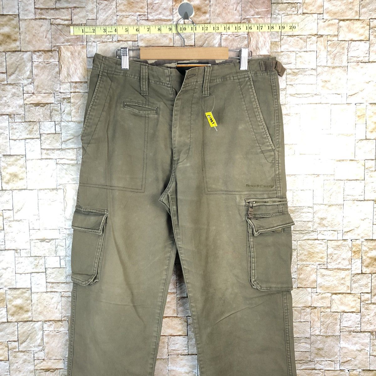 Japanese Brand Town & Country Green Cargo Multipocket Pants #A981 Size US 31 - 2 Thumbnail