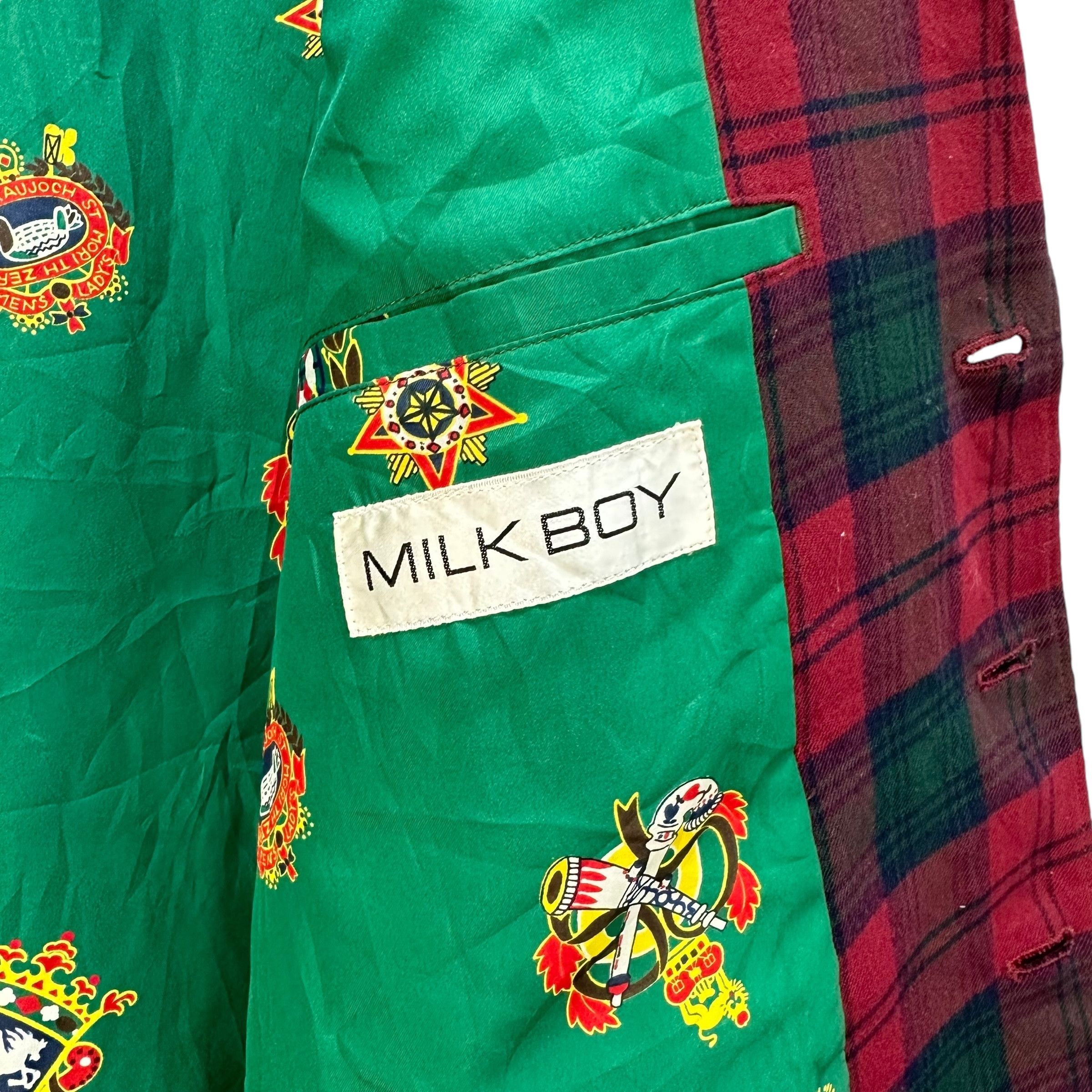 Japanese Brand MILK BOY Red Tartan Multipocket Work Casual Jacket #A53-1227 Size US L / EU 52-54 / 3 - 9 Thumbnail