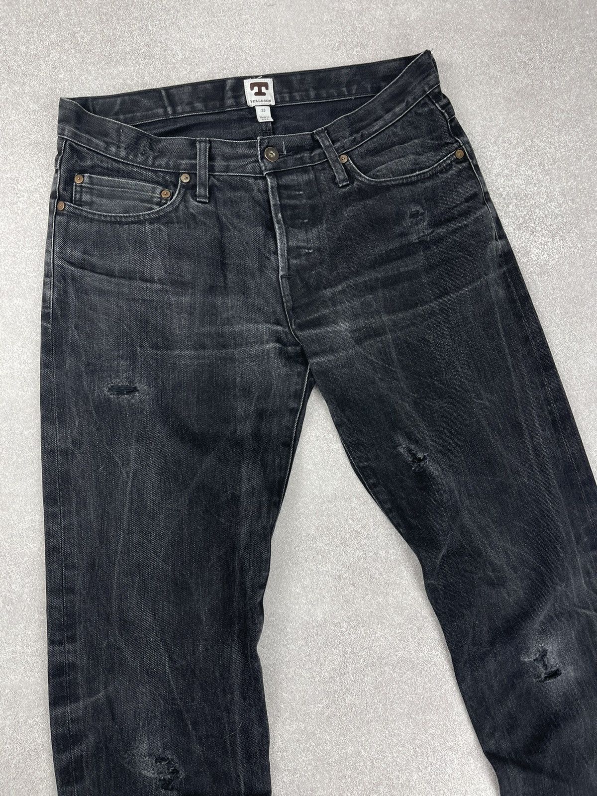 Tellason Vintage Tellason Selvedge Distressed Denim Jeans Size 33 Size US 33 - 2 Thumbnail