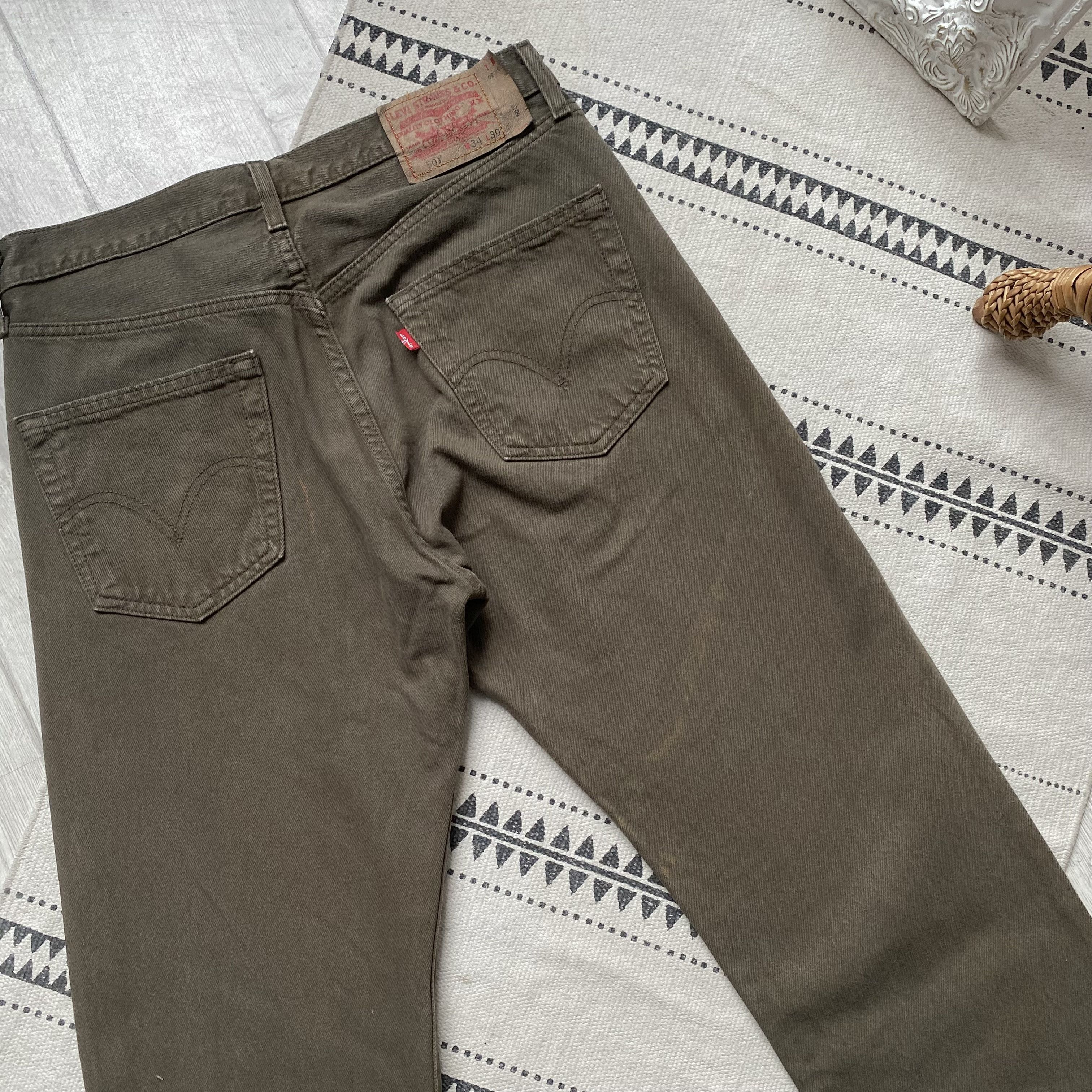 Levi's Vintage Clothing 👖 Vintage 00s Faded Levis jeans 501 khaki Y2K denim pants Size US 30 / EU 46 - 7 Thumbnail