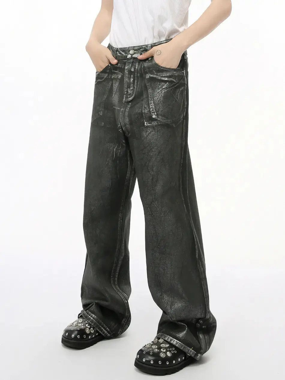 Japanese Brand Retro loose straight leg wide leg jeans Size US 32 / EU 48 - 3 Thumbnail