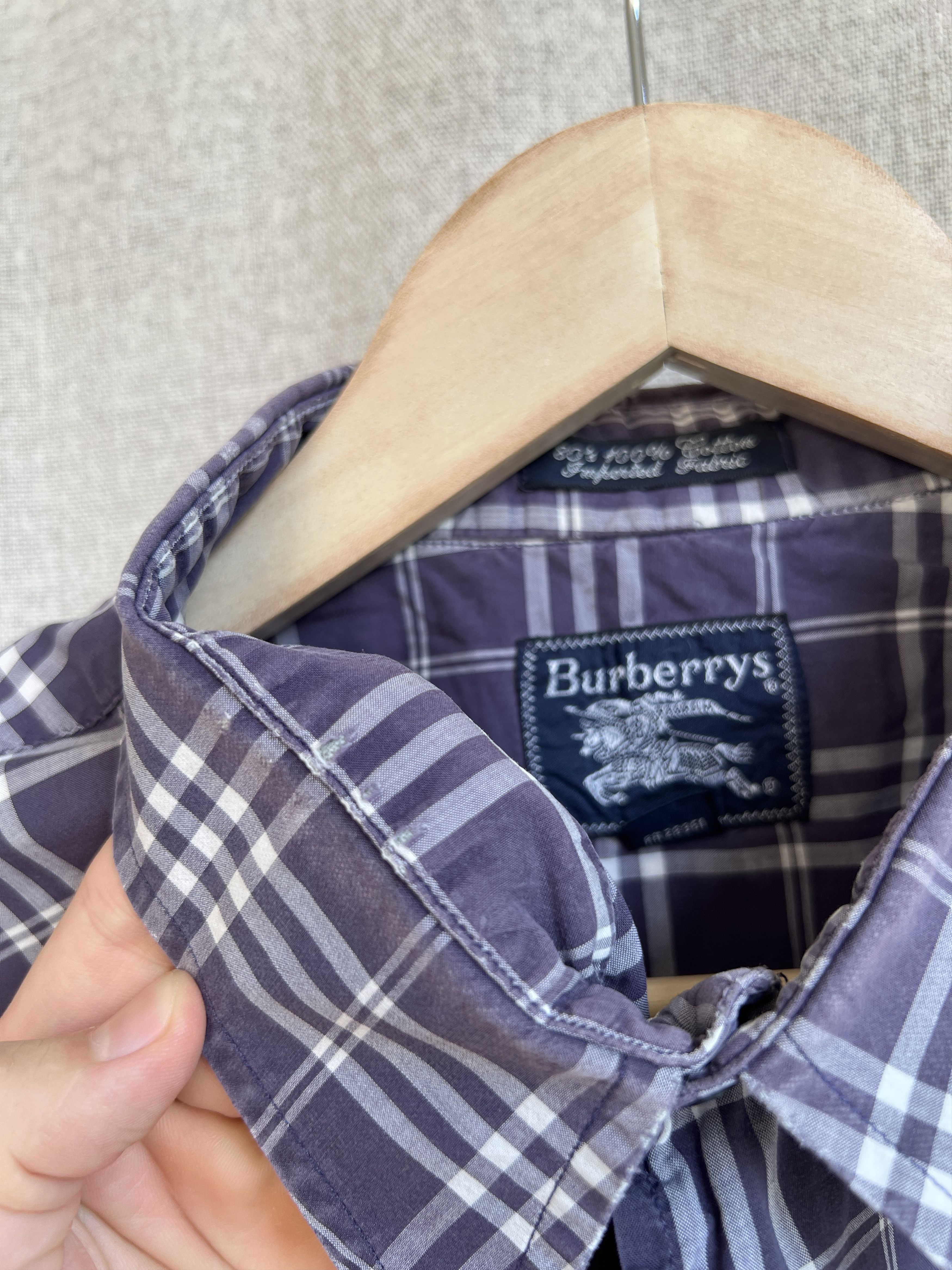 Burberry Vintage 80-90s Burberrys Made in USA Blue Nova Check Size US XL / EU 56 / 4 - 11 Thumbnail