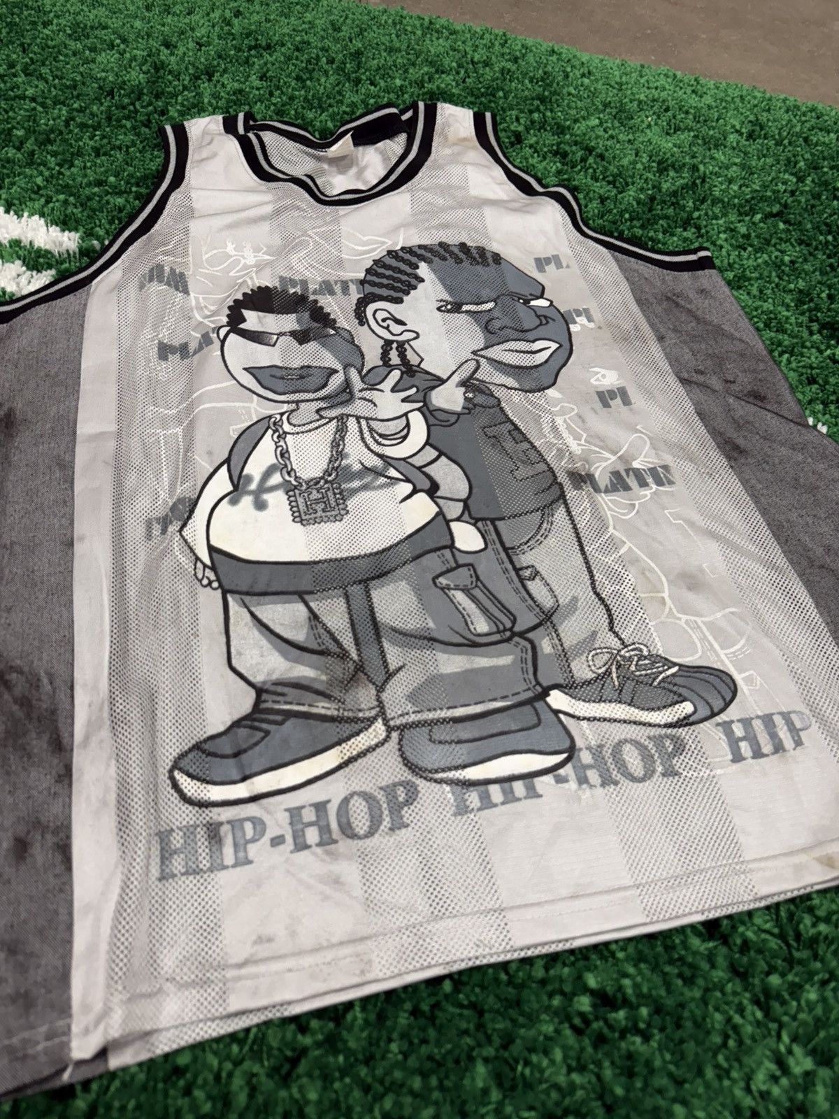Vintage RARE 90s Hip Hop Urban Cartoon Jersey Grail Large Size US L / EU 52-54 / 3 - 2 Thumbnail