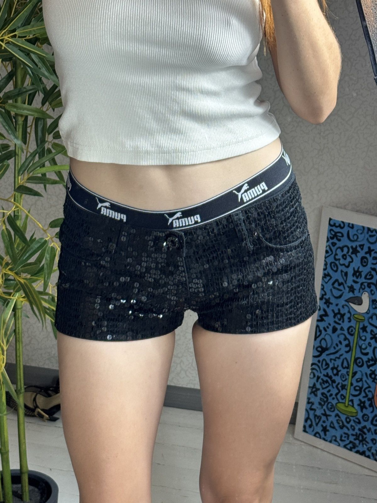 Other VINTAGE SEQUINS 2000s MINI SHORTS Size 25" / US 0 / IT 36 - 2 Thumbnail