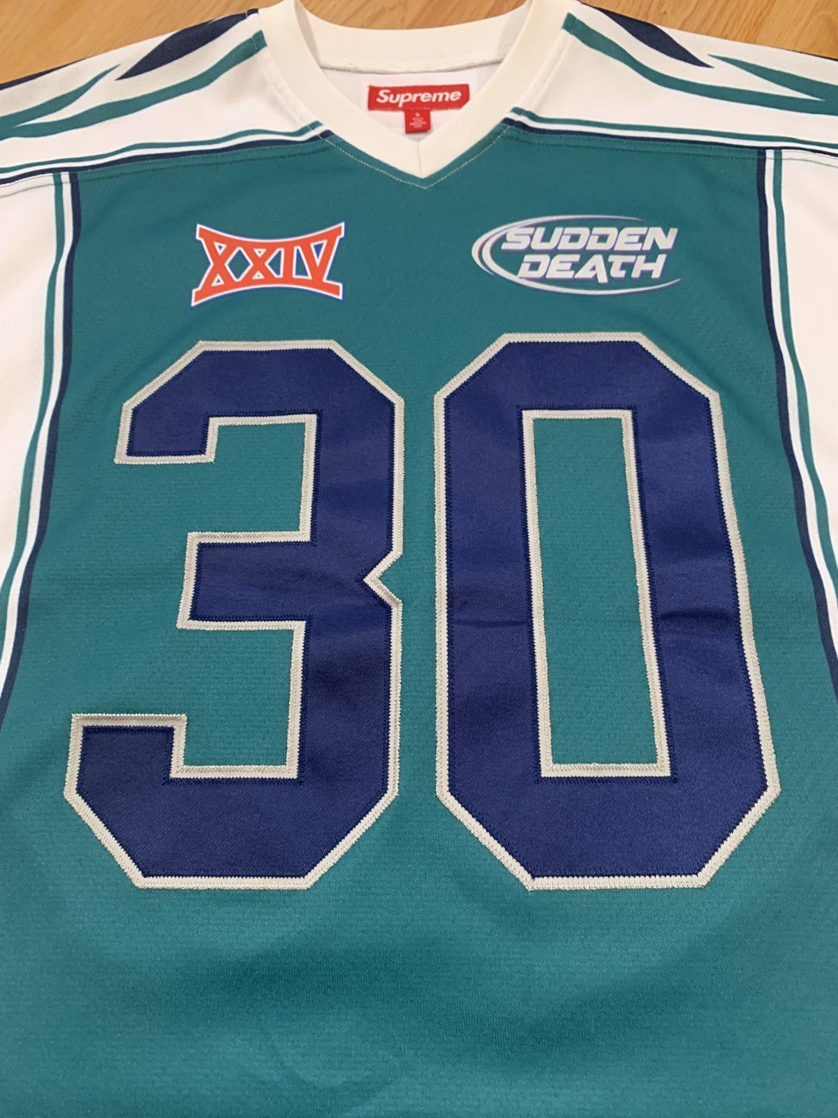 Sz S - Supreme Sudden Death Football Jersey (Teal) SS24