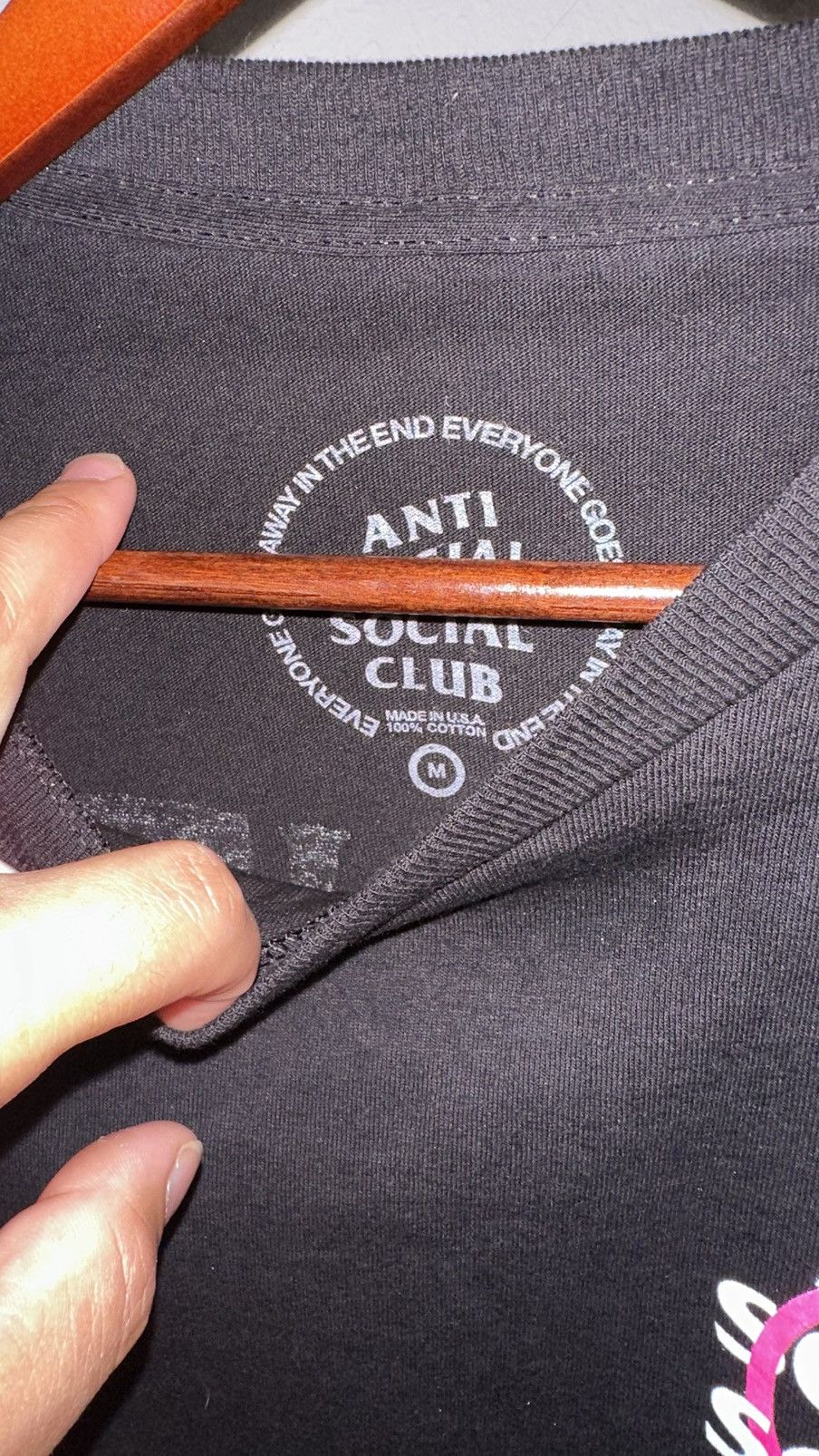 Anti Social Social Club × Fragment Design ASSCx Fragment T-Shirt Black Pink Lightning Bolt Size US M / EU 48-50 / 2 - 5 Thumbnail