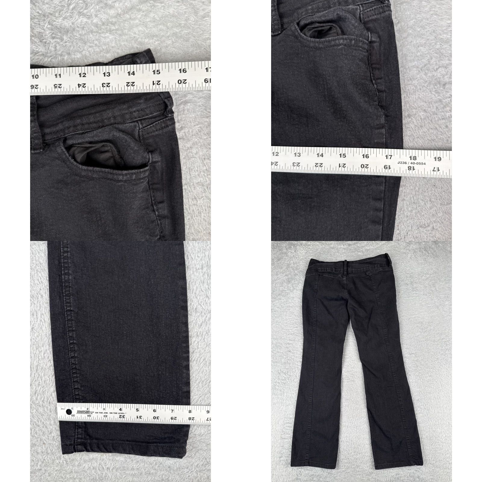 Vintage Angel Kiss Jeans Women Bootcut Denim Black 30x28 Juniors 7 Slimming Stretch Pocket 5-Pocket Design Low Rise Cotton Blend Costume? Size 28" / US 6 / IT 42 - 9 Thumbnail