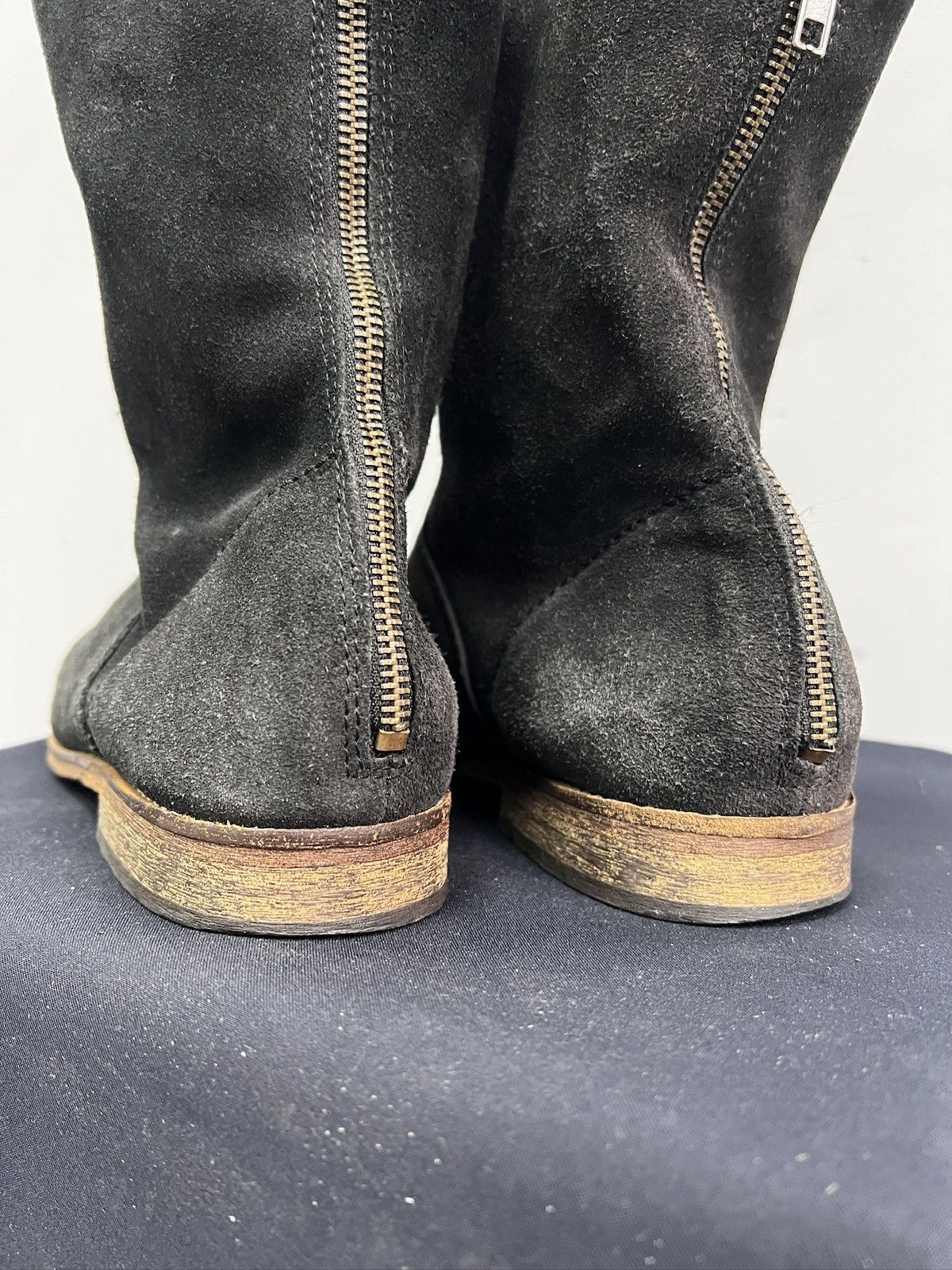A.S.98 Ankle suede leather boots front zip guidi style gudrun Size US 7.5 / EU 40-41 - 8 Thumbnail