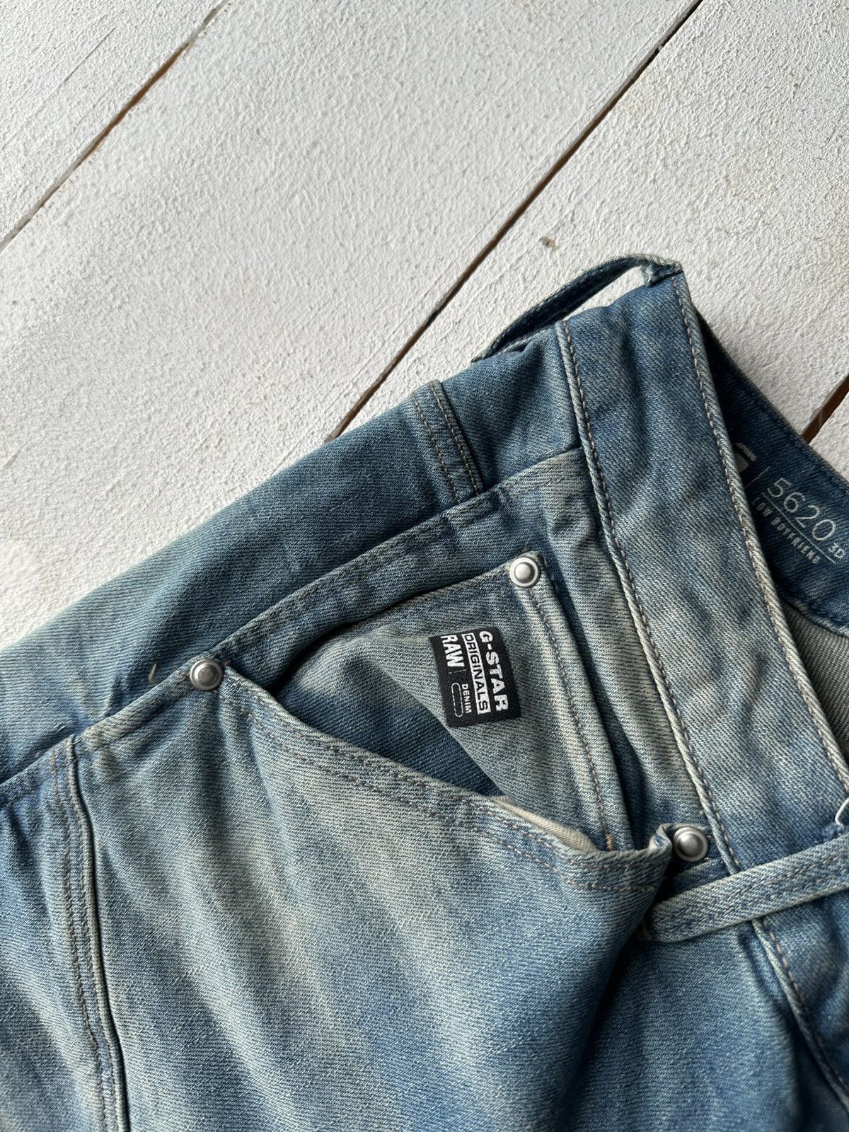 G-Star 🚨VNTG G STAR RAW BLUE FADED RARE AVANT GARDE JEANS Y2K Size 28" / US 6 / IT 42 - 3 Thumbnail