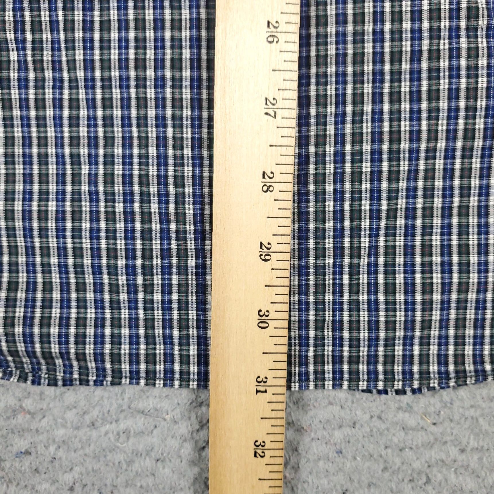 Tommy Hilfiger VINTAGE Tommy Hilfiger Shirt Mens 15.5 Blue Plaid Dress Button Up Long Sleeve None Size 40R - 4 Thumbnail