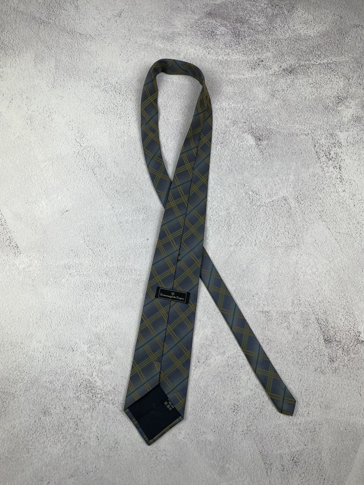 Ermenegildo Zegna × Vintage Emenegildo Zegna Mens Tie 100% Silk Size ONE SIZE - 4 Thumbnail