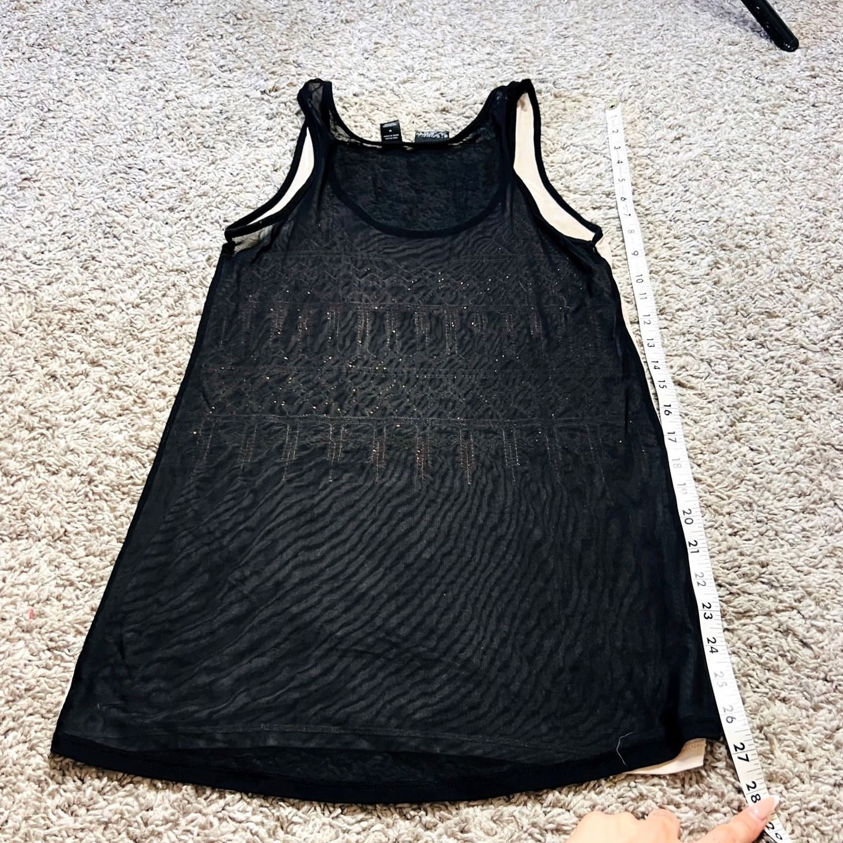 Vintage VINTAGE Daytrip Womens Tank M Embellished Y2K Cream Black Women’s Tank Top M Size M / US 6-8 / IT 42-44 - 3 Thumbnail