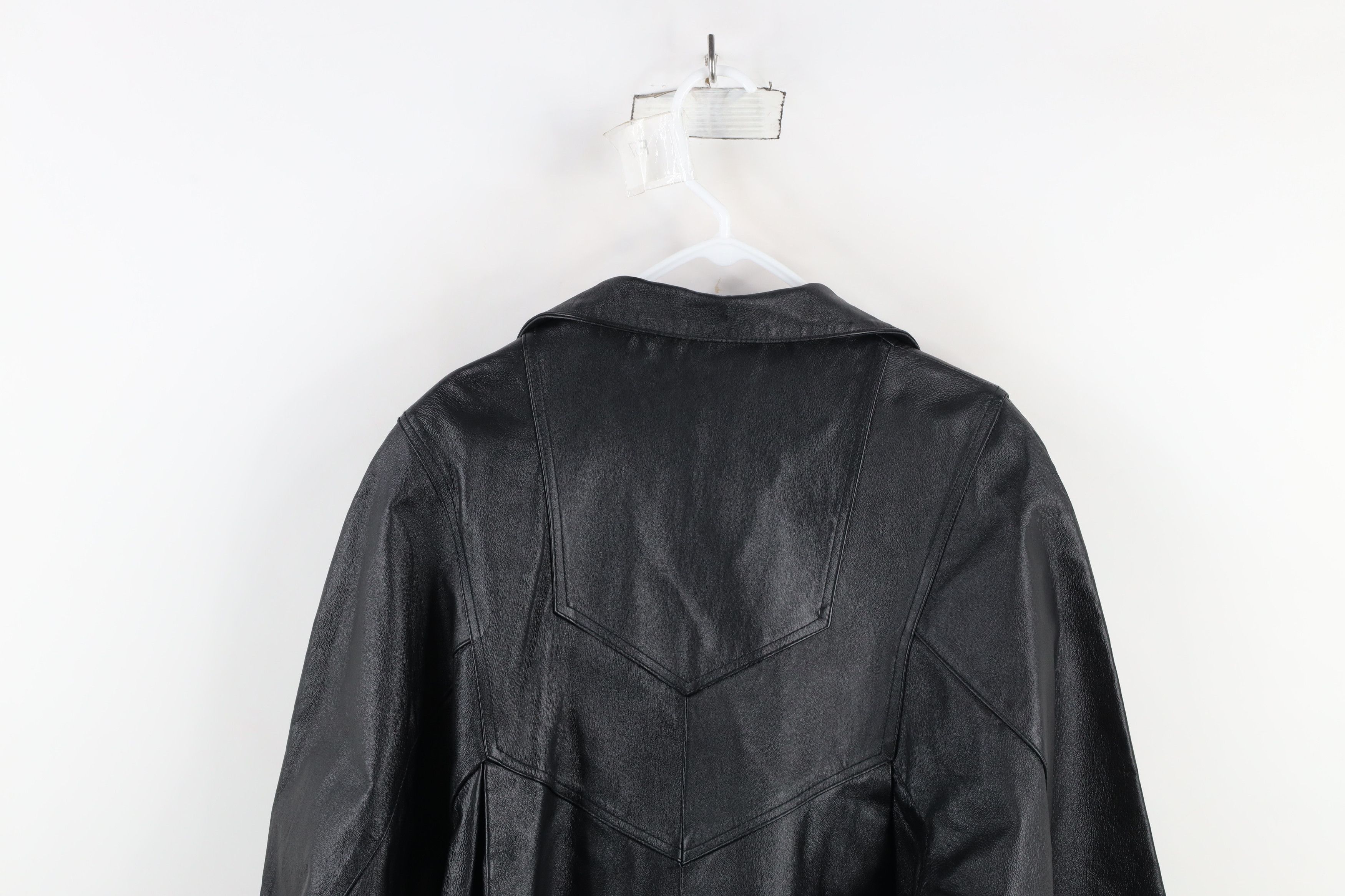 Vintage Vintage 90s Streetwear Goth Leather Trench Coat Black Size M / US 6-8 / IT 42-44 - 13 Thumbnail