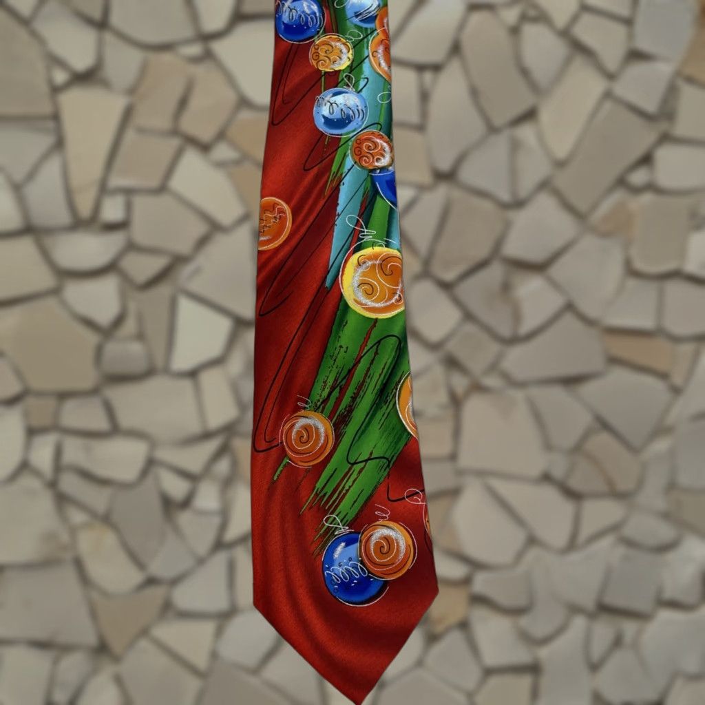 Jerry Garcia Tie Christmas Red Necktie Butterfly Study Colorful Ornaments Mens
