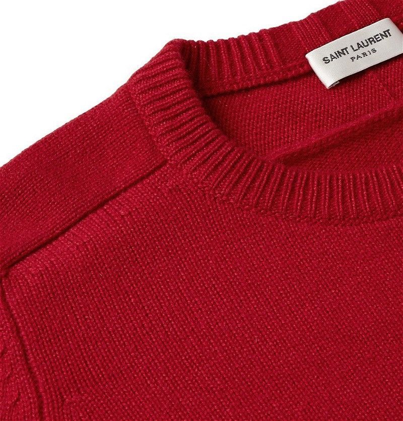 image of Saint Laurent Paris Cashmere Sweater in Bordeaux, Men's (Size Medium)