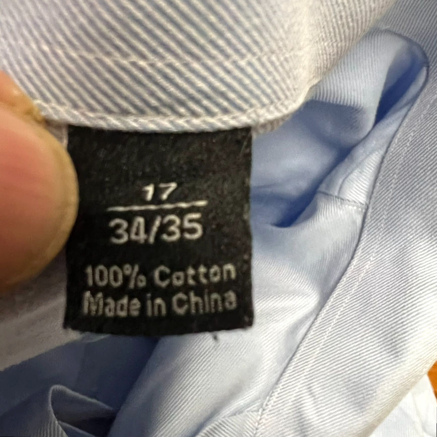 David Donahue VINTAGE David Donahue Dress Shirt Men 17 52 Blue Long Sleeve Regular 100% Cotton Solid Embroidered Logo Mens Size US XL / EU 56 / 4 - 7 Thumbnail