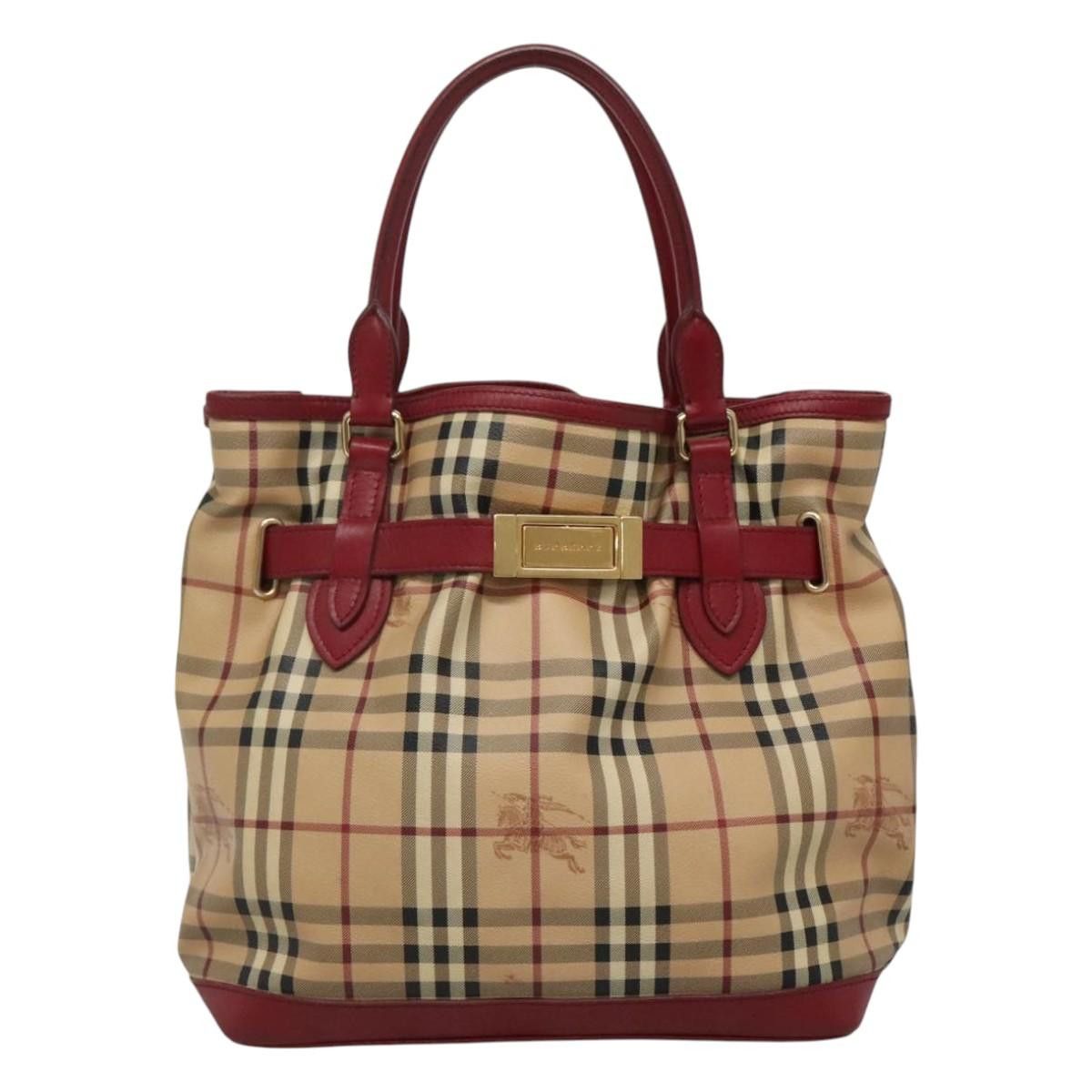 Burberry Haymarket Beige Canvas Handbag (Pre-Owned) Size ONE SIZE - 1 Thumbnail