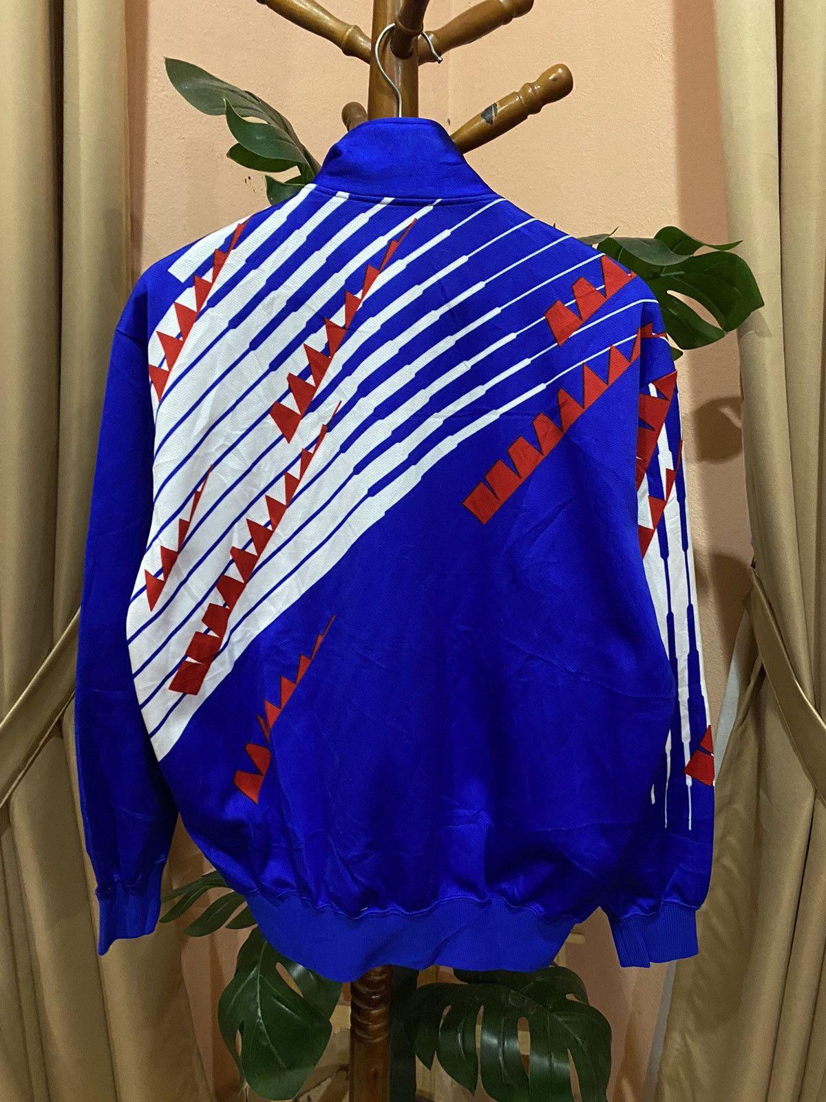 Asics 1990s ASICS Track Jacket with Geometric Design Sportswear Size US L / EU 52-54 / 3 - 10 Thumbnail