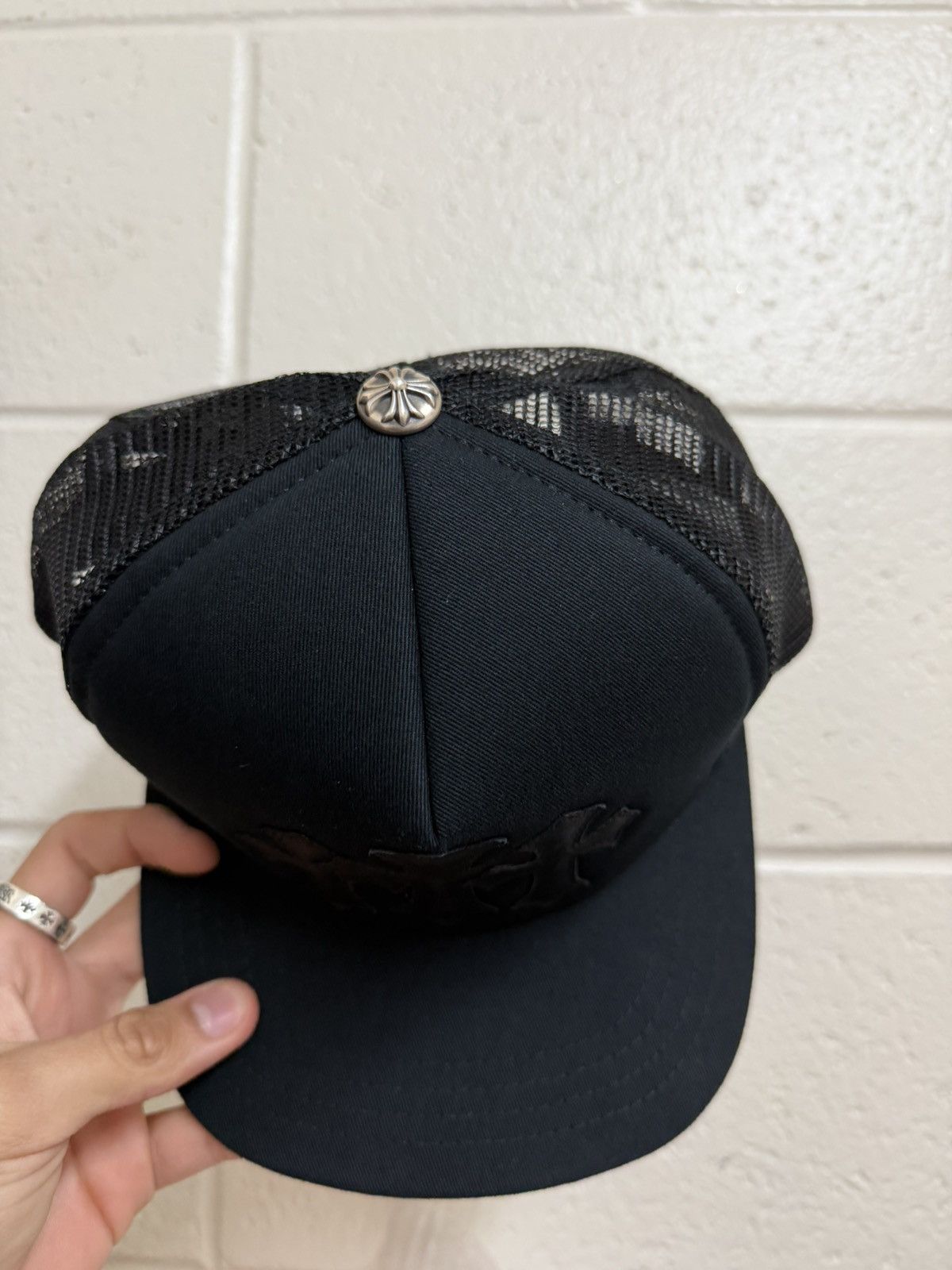 Chrome Hearts CHROME HEARTS LEATHER TRIPLE CROSS HAT Size ONE SIZE - 3 Thumbnail