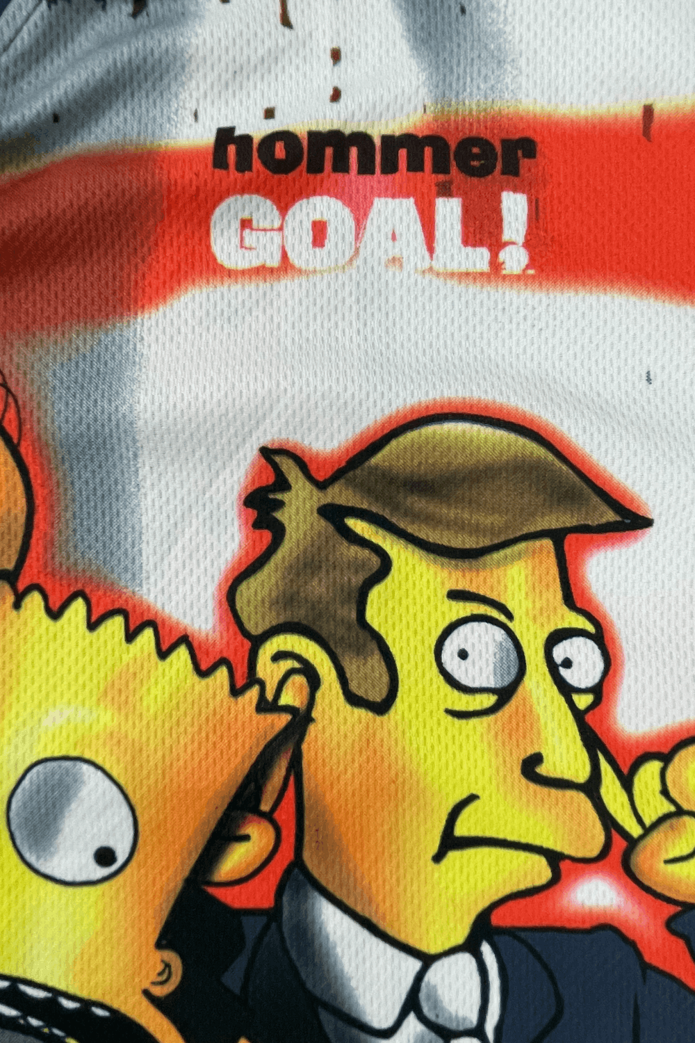 The Simpsons × Vintage 1999 Italian-Made Simpsons“HOMMER 00”England All-Over Jersey Size US L / EU 52-54 / 3 - 5 Thumbnail