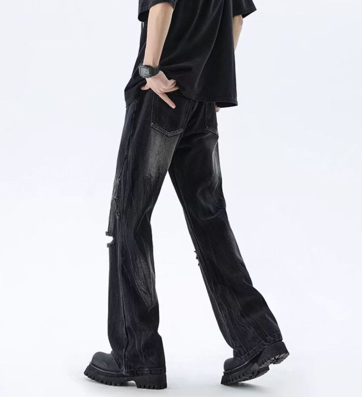 Japanese Brand Men's American washed distressed bootcut ripped jeans Size US 32 / EU 48 - 5 Thumbnail