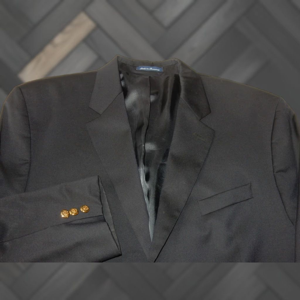 Chaps VTG Chaps Ralph Lauren Men’s Blazer Sport Coat Jacket 48L Blue Solid - Two Button - 1 Piece - Regular Fit Mens Blazer Size 48R - 1 Thumbnail