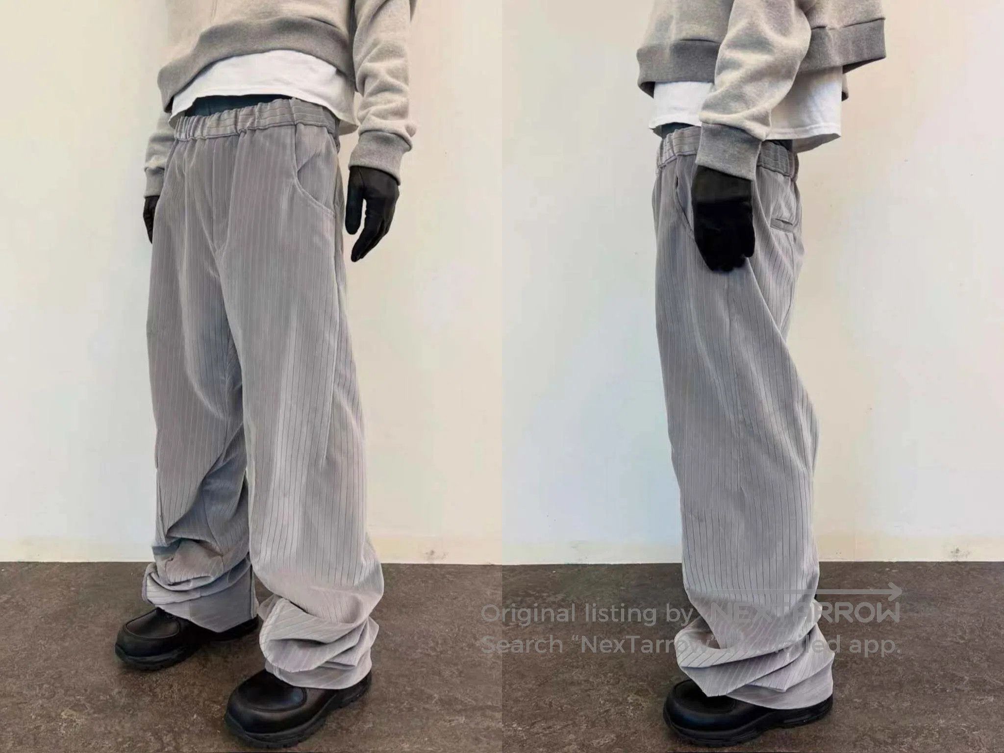 Beauty Beast Beams size S Striped Scimitar Distressed Wide Leg Pants Size US 27 - 7 Thumbnail