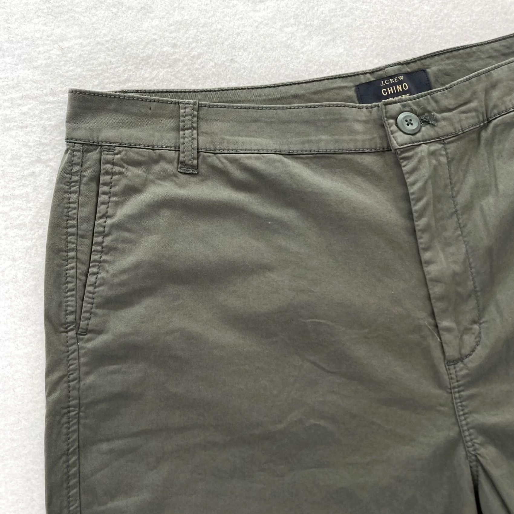J.Crew J.Crew Chino Pants Women's 32P Petite Green Stretch Fabric Straight High Rise Pants Size 24" / US 00 / IT 34 - 3 Thumbnail