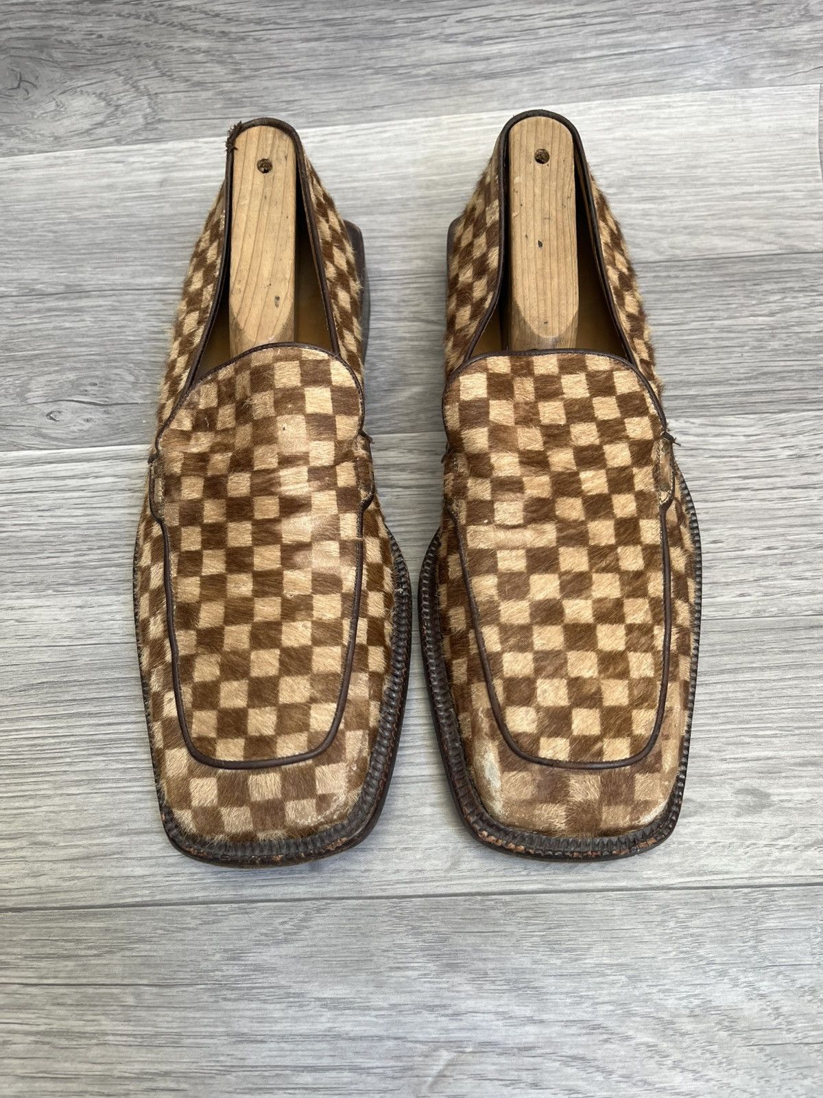 Louis Vuitton Louis vuitton damier pony hair draft square toe loafer Size US 9 / EU 42 - 2 Thumbnail