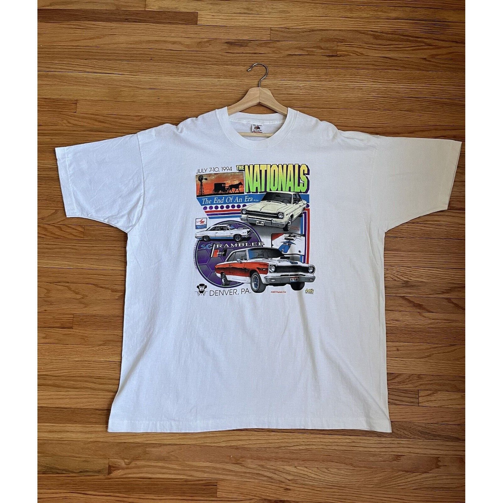 Vintage VINTAGE AMERICAN MUSCLE CAR MEET SINGLE STITCH T SHIRT 90S Size US XXL / EU 58 / 5 - 2 Thumbnail