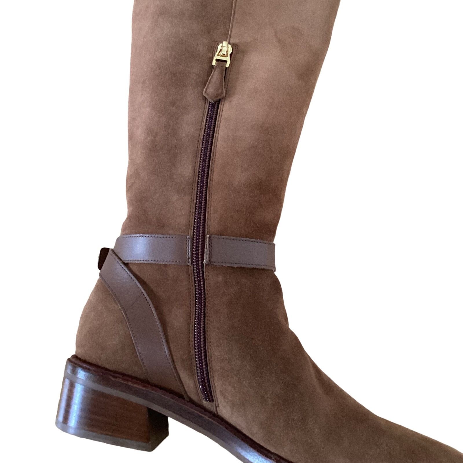 Bally NWT BALLY Eloire Tall Suede Riding Boots Tan Sz 39 Size US 8.5 / IT 38.5 - 13 Thumbnail