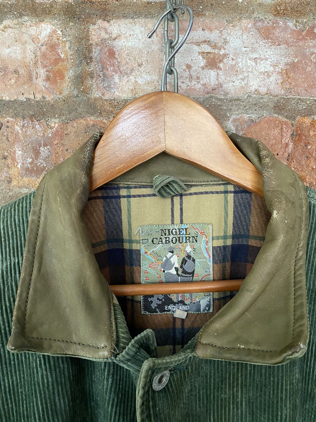 Nigel Cabourn 1990s Nigel Cabourn corduroy heavy leather collar Size US XL / EU 56 / 4 - 13 Thumbnail