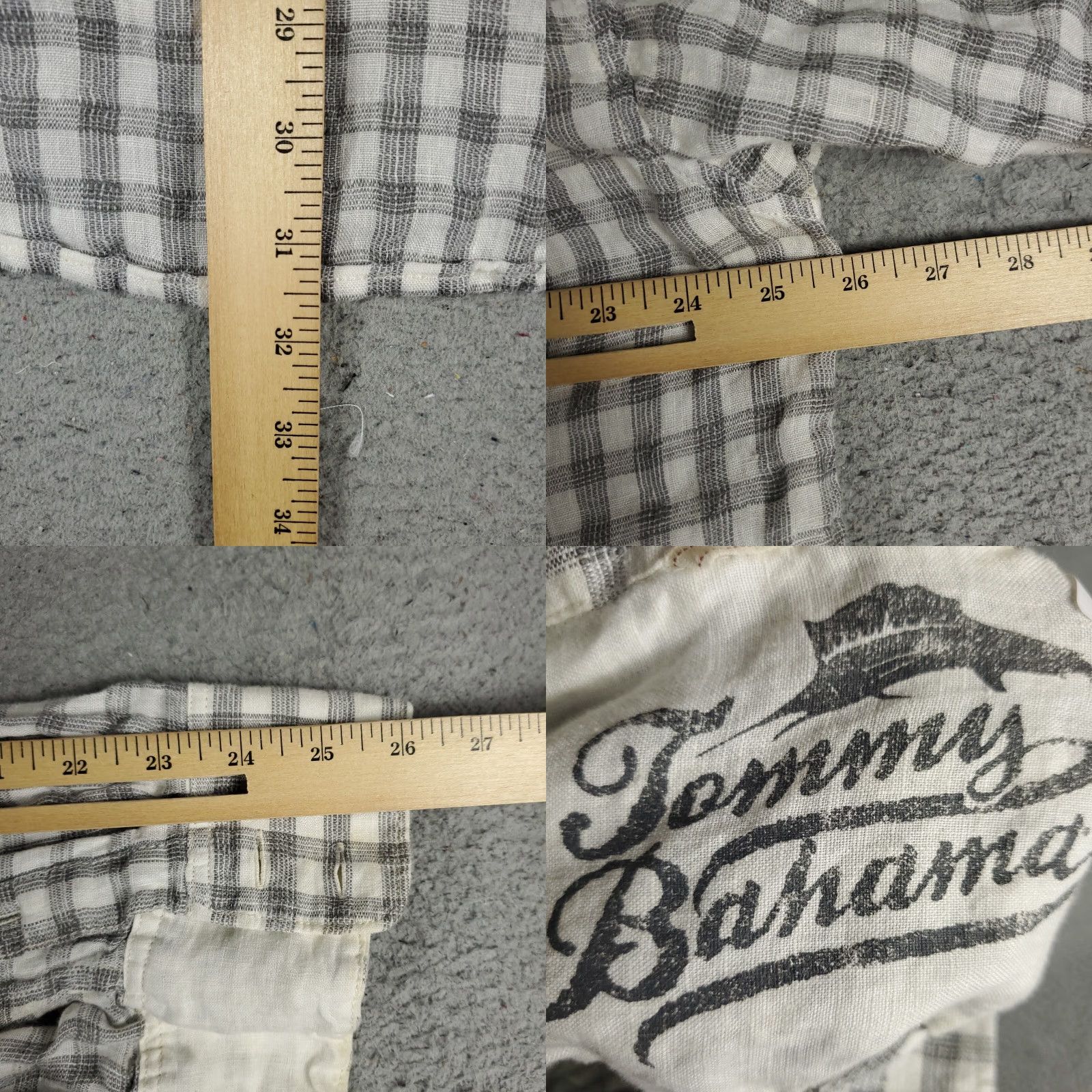 Tommy Bahama Tommy Bahama Shirt Mens XL Gray Plaid Linen Button-Up Long Sleeve Casual, Business, Formal, Party/Cocktail, Travel, Wedding, Workwear Size US XL / EU 56 / 4 - 8 Thumbnail