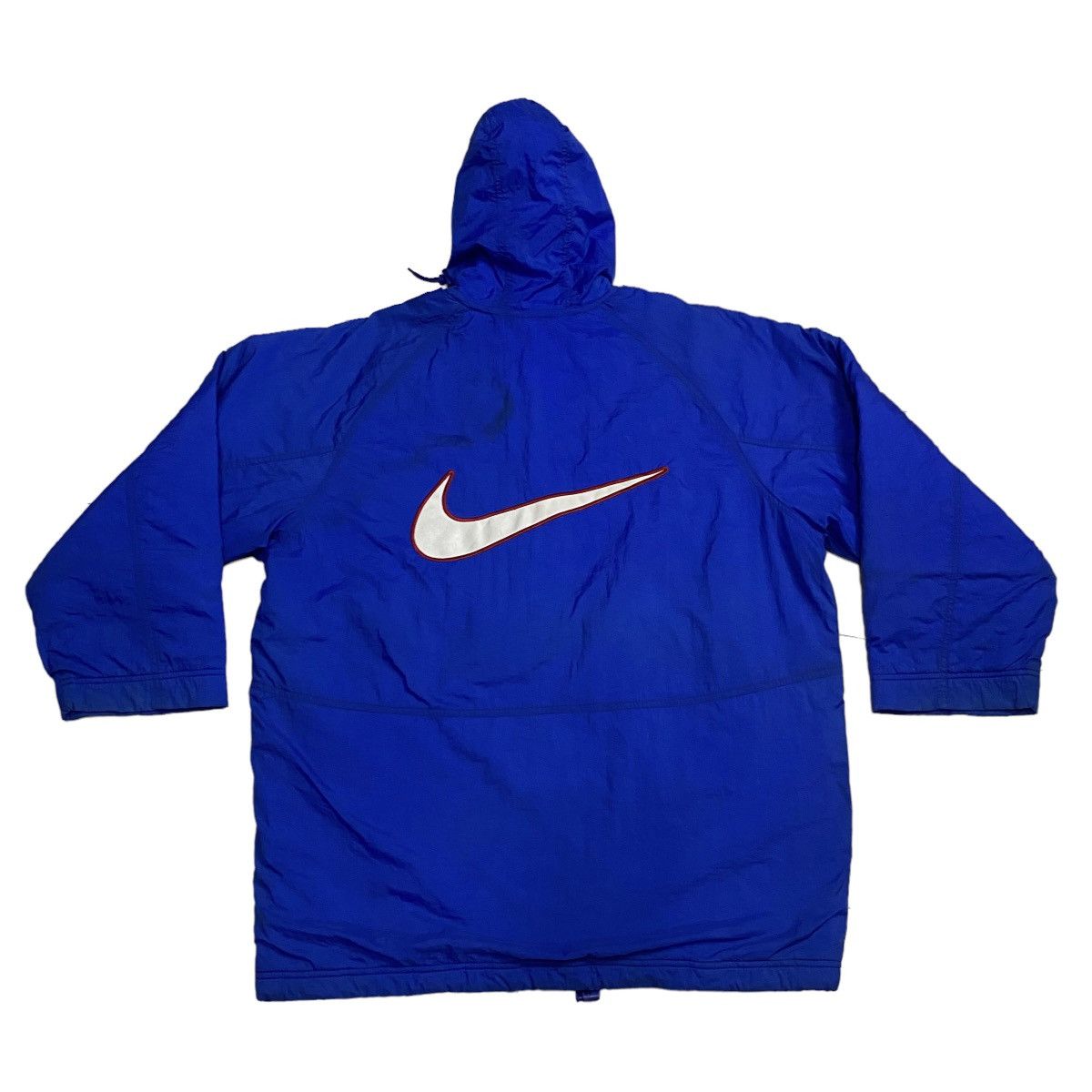 Nike × Vintage Nike 90s Big swoosh padded parka hoodie jacket Size US M / EU 48-50 / 2 - 9 Thumbnail