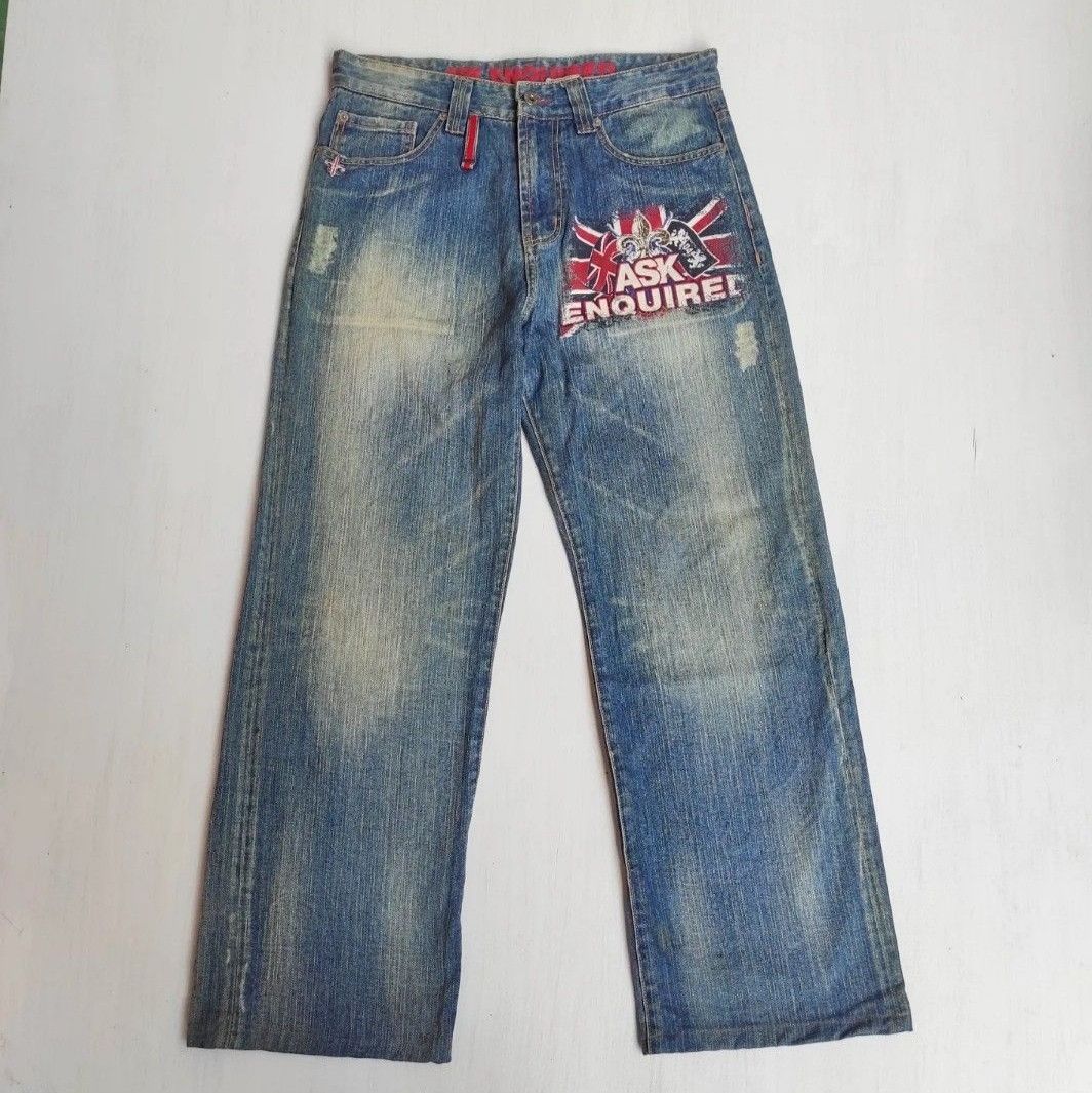 Le Grande Bleu (L.G.B.) ASK London Flag Denim Jeans Size US 30 / EU 46 - 3 Thumbnail