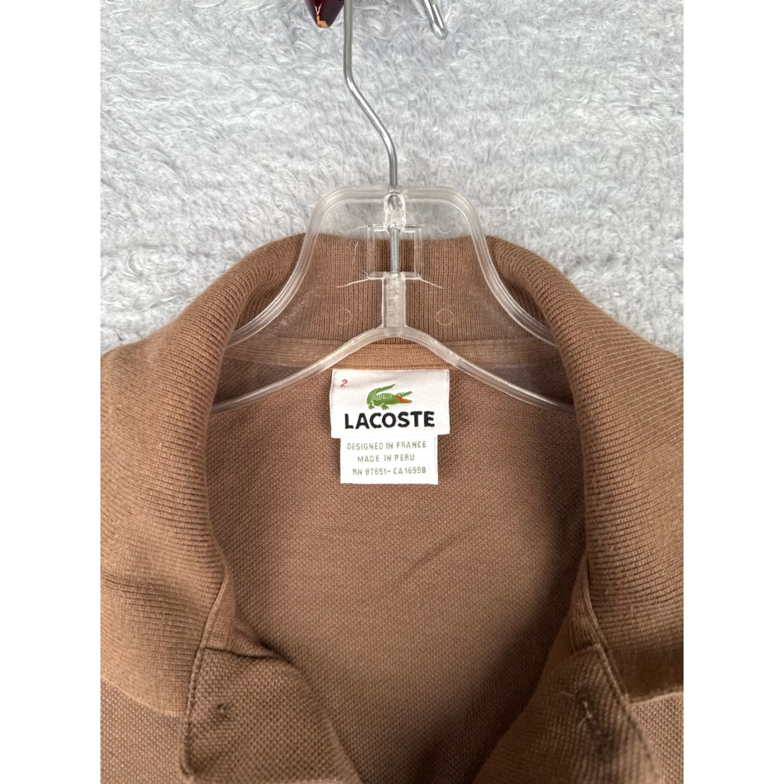 Lacoste VINTAGE Lacoste Polo Shirt Women 2 Brown Short Sleeve Slim Cotton Blend JerseyREAD Size XS / US 0-2 / IT 36-38 - 7 Thumbnail