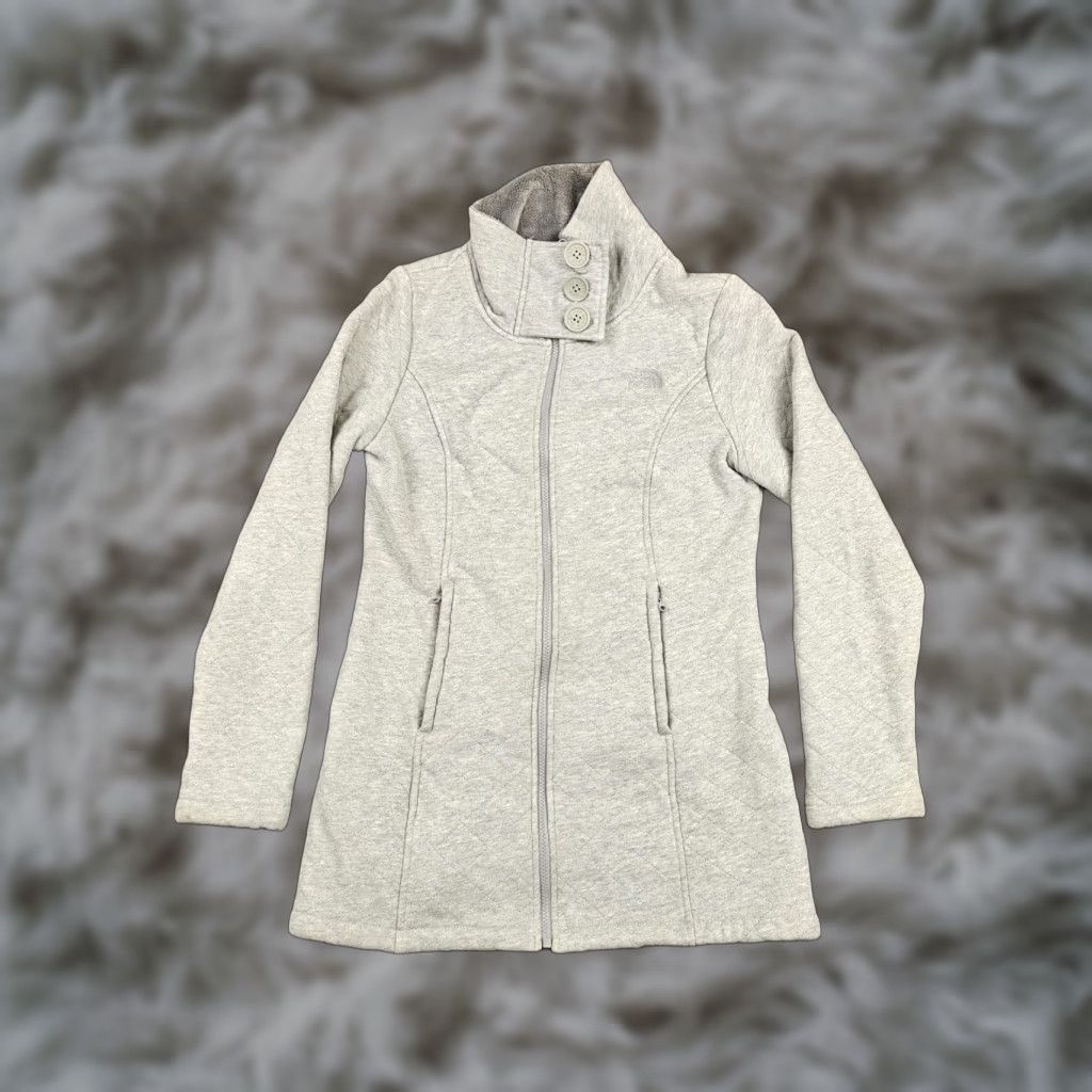 The North Face The North Face Coat Womens Medium Gray Quilted Fleece Lined Full Zip Collar Size M / US 6-8 / IT 42-44 - 1 Thumbnail